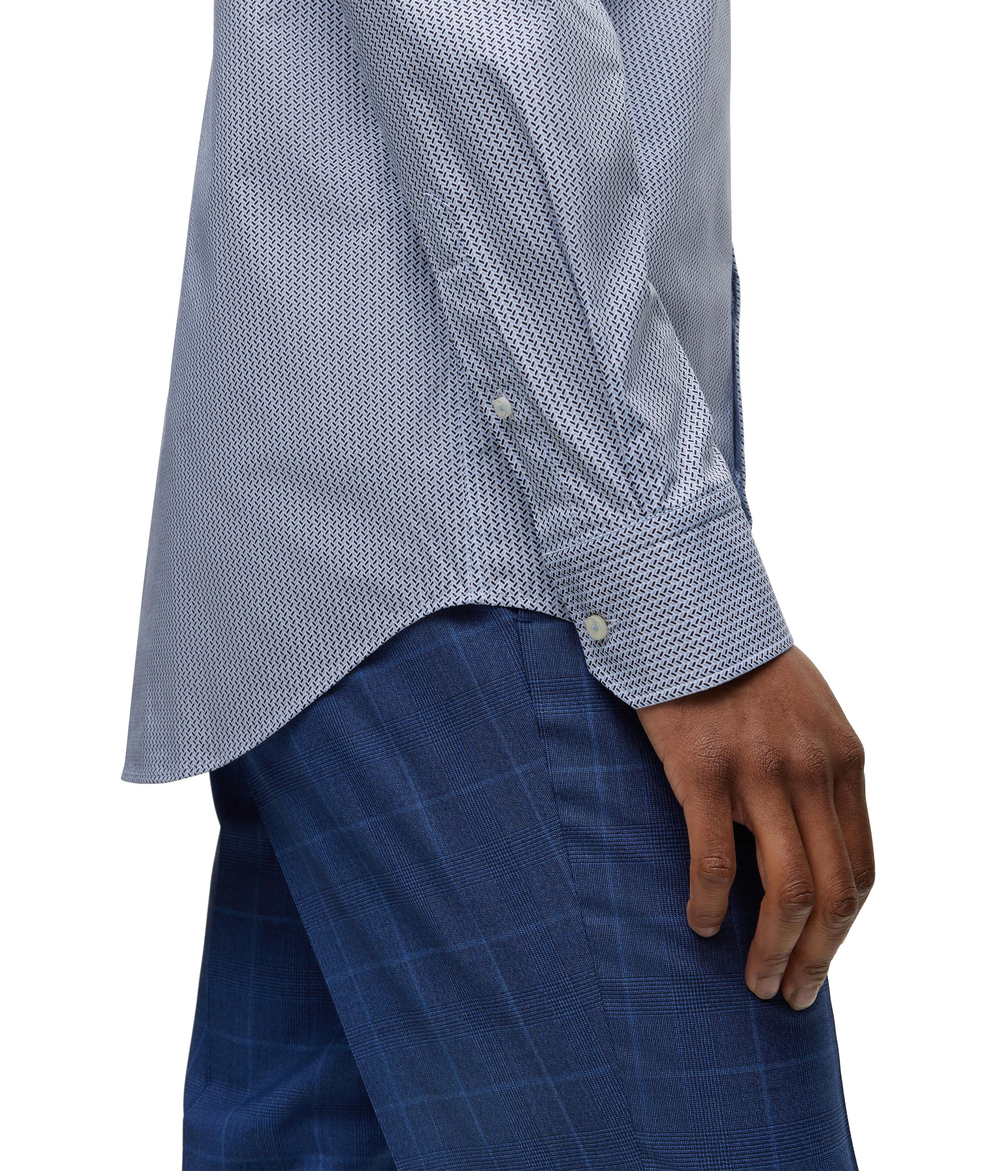 Micro-Pattern Stretch-Cotton Dress Shirt image 3