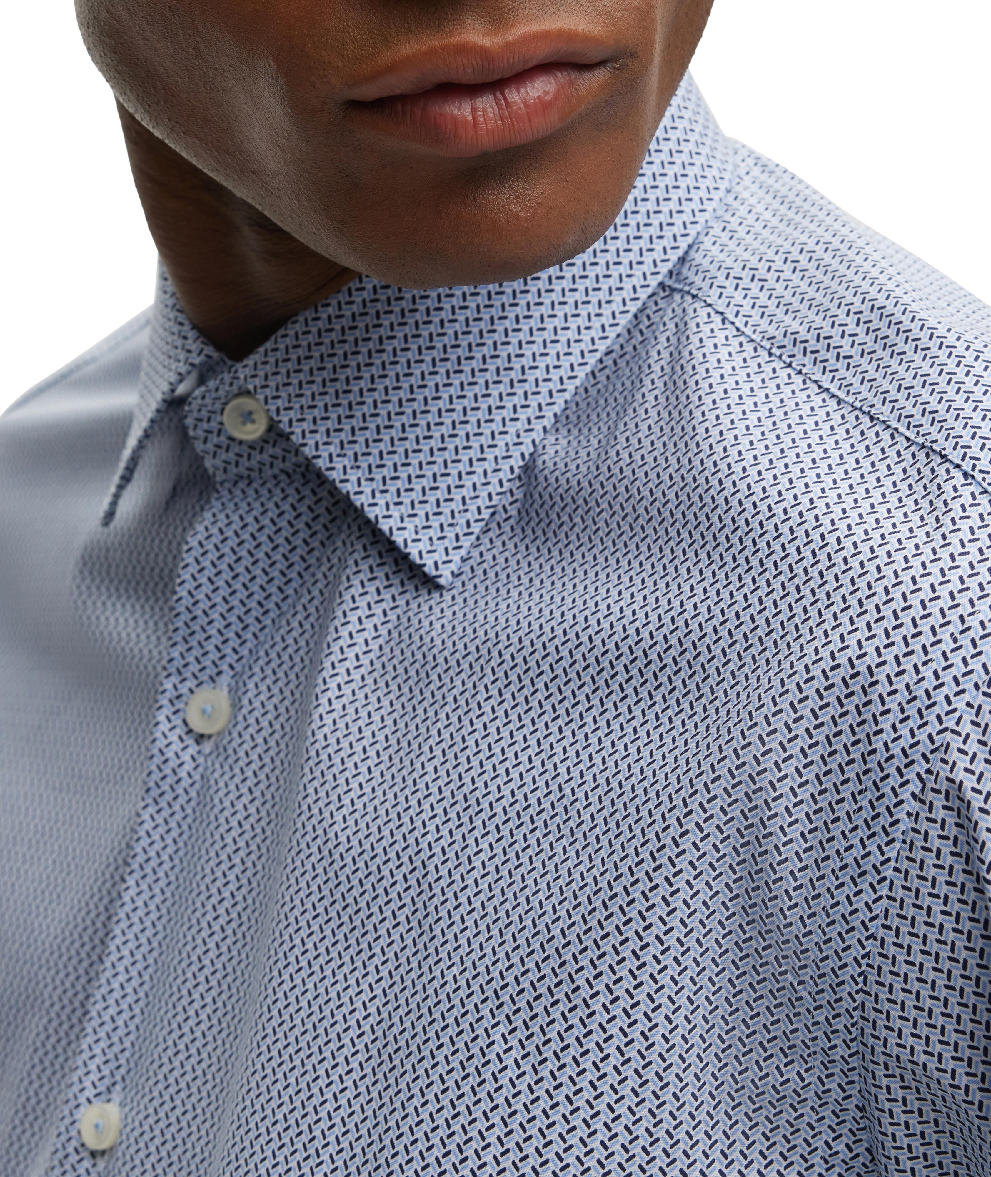 Micro-Pattern Stretch-Cotton Dress Shirt image 4