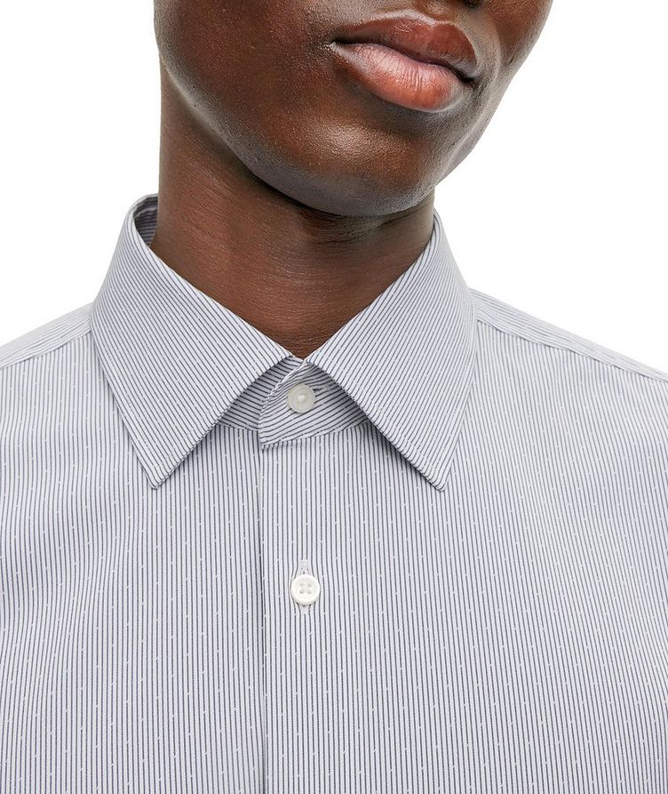 Striped Dot Stretch-Cotton Dress Shirt image 3