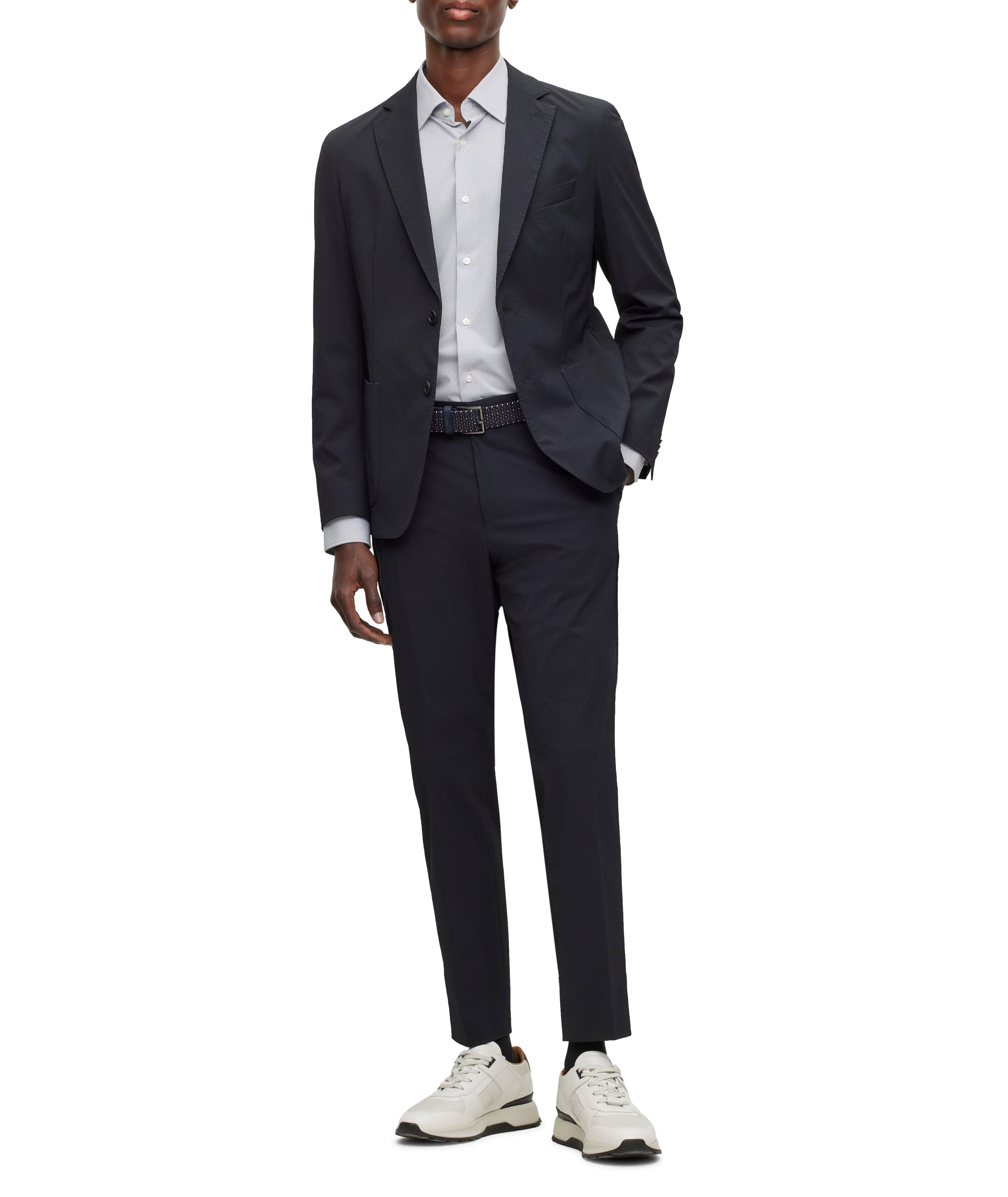 Striped Dot Stretch-Cotton Dress Shirt image 5