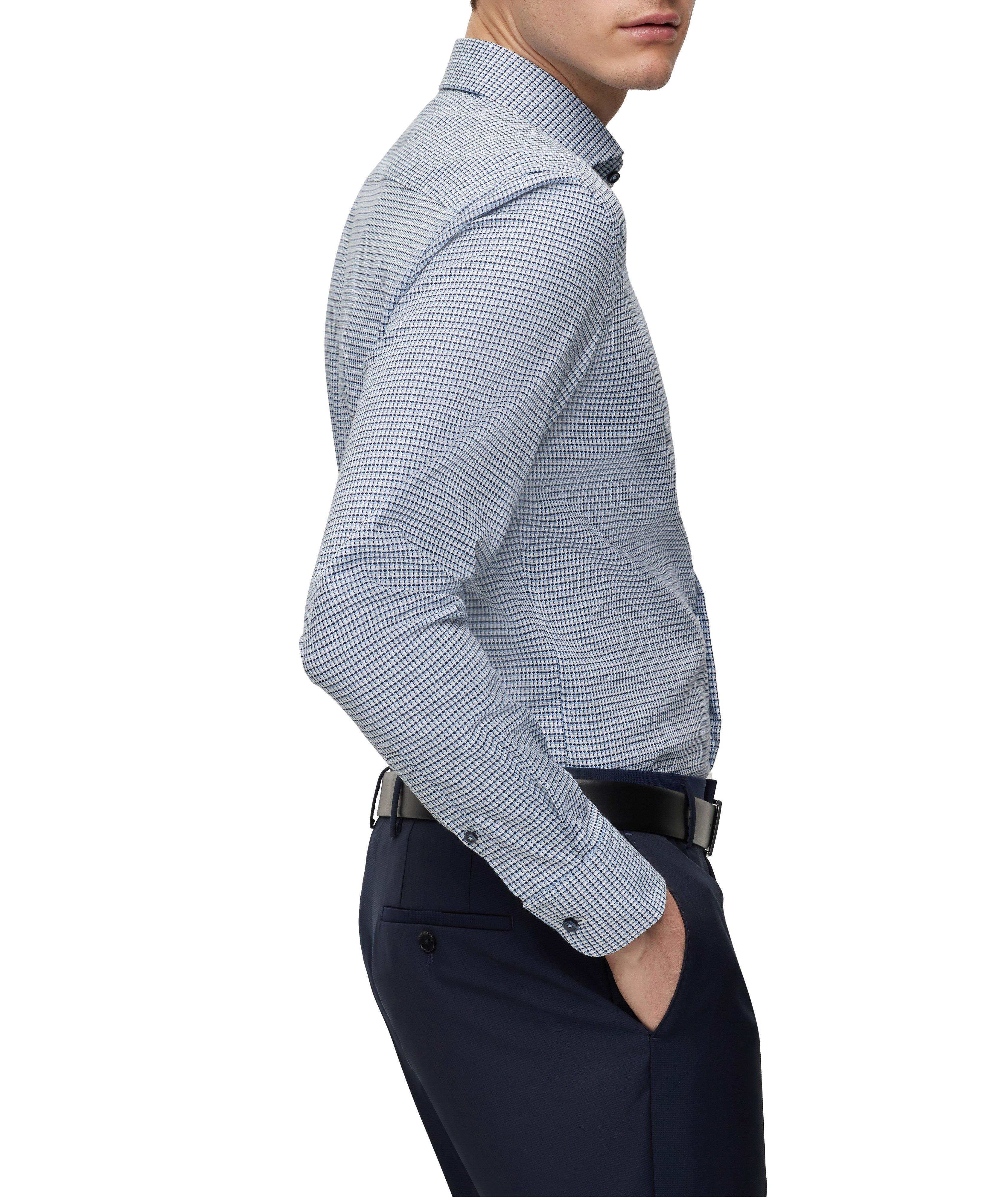 Micro Check Stretch-Cotton Dress Shirt image 3