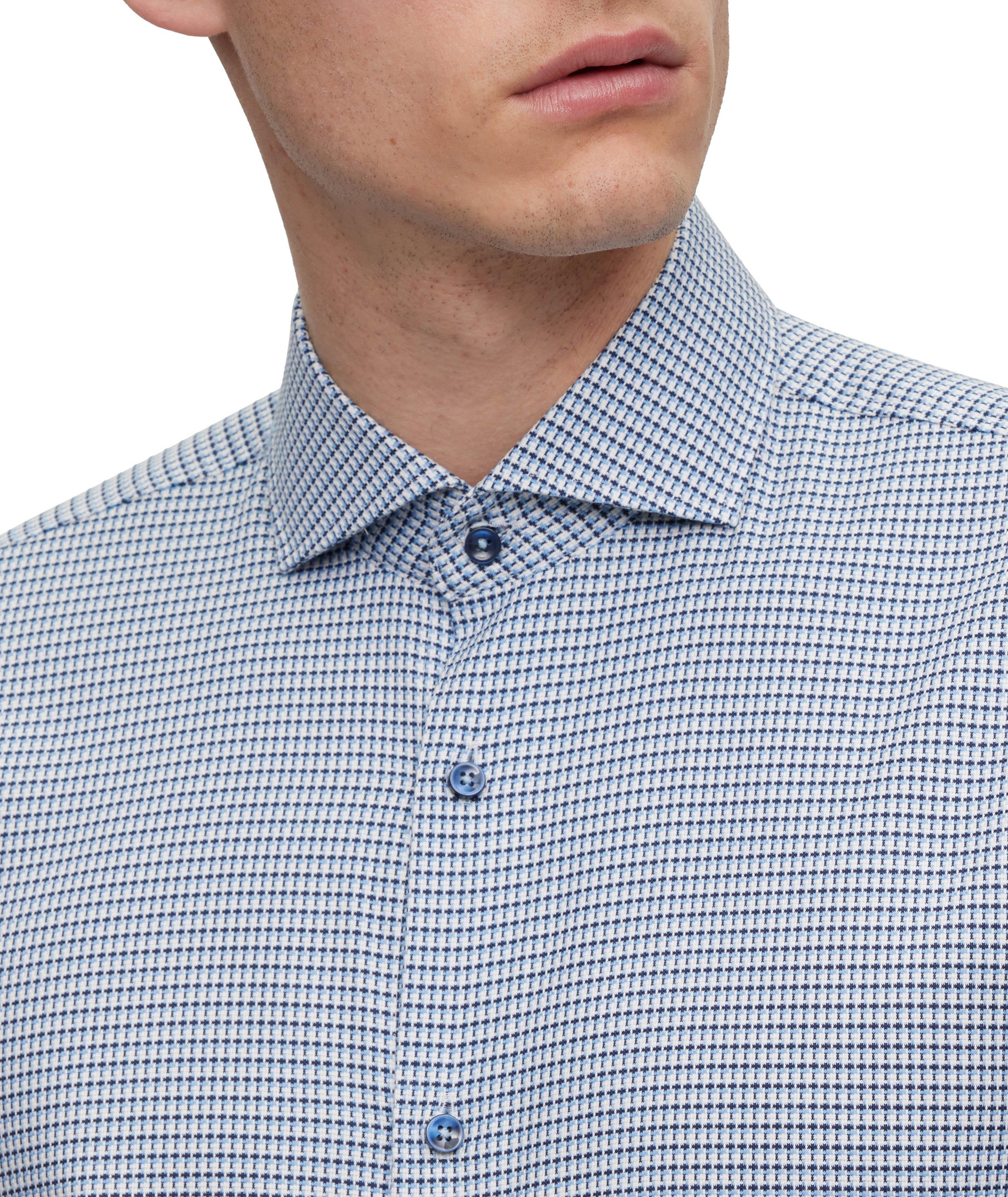 Micro Check Stretch-Cotton Dress Shirt image 4