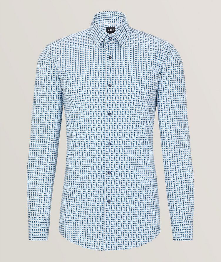 Chemise habillée à petit motif losangé de coupe amincie image 0