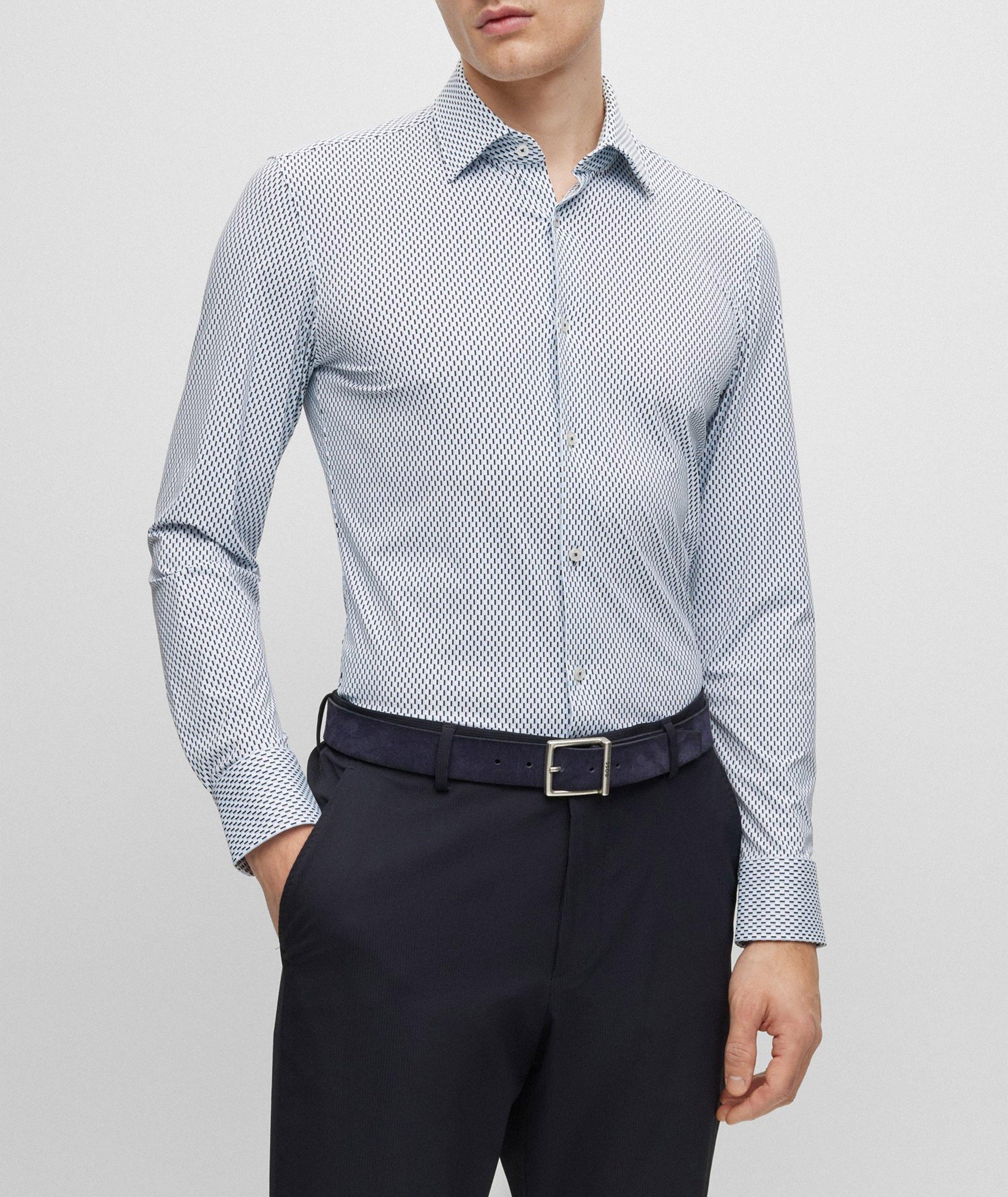 Slim-Fit Neat Pattern Technical Fabric Dress Shirt image 1