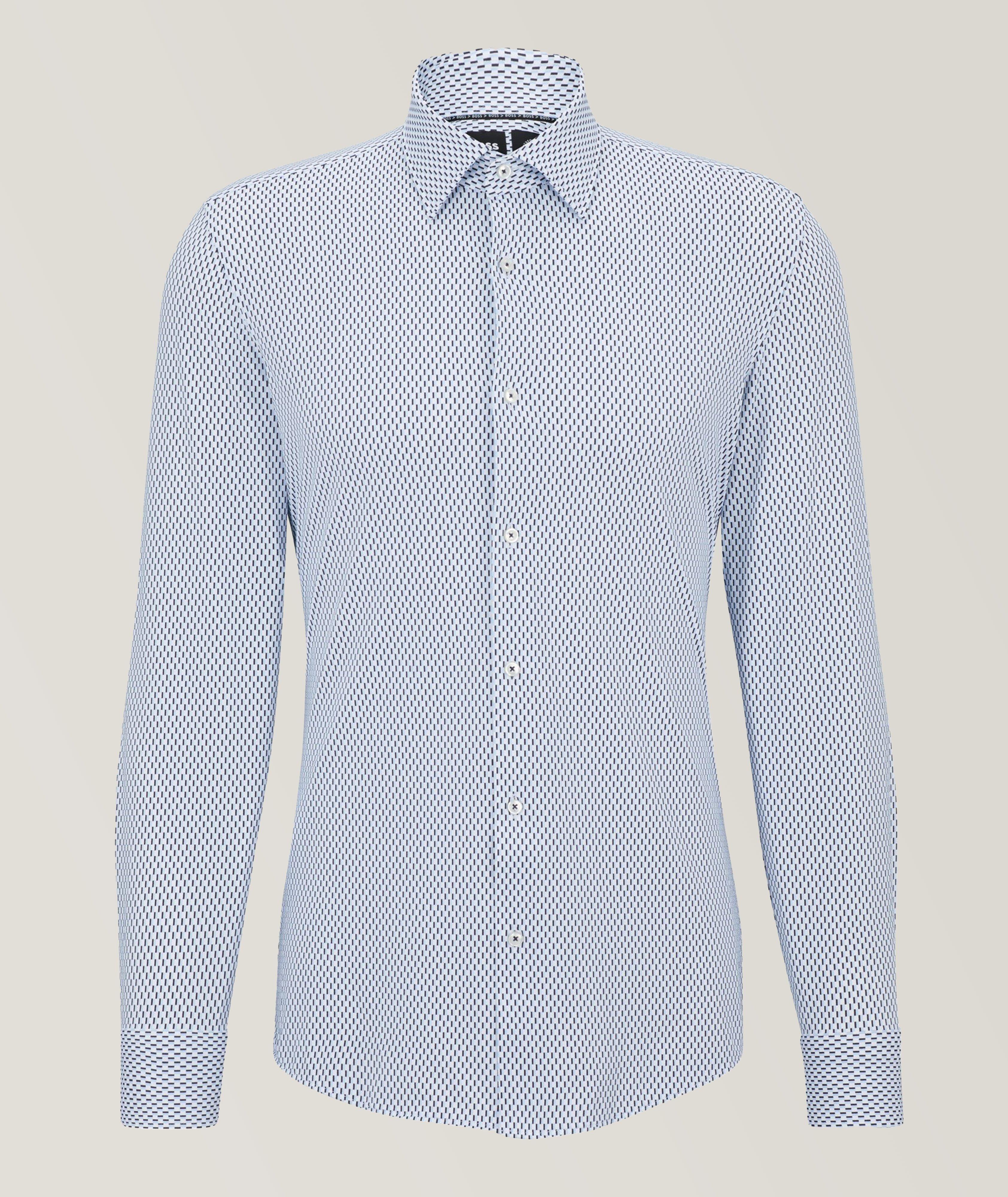 Slim-Fit Neat Pattern Technical Fabric Dress Shirt image 0