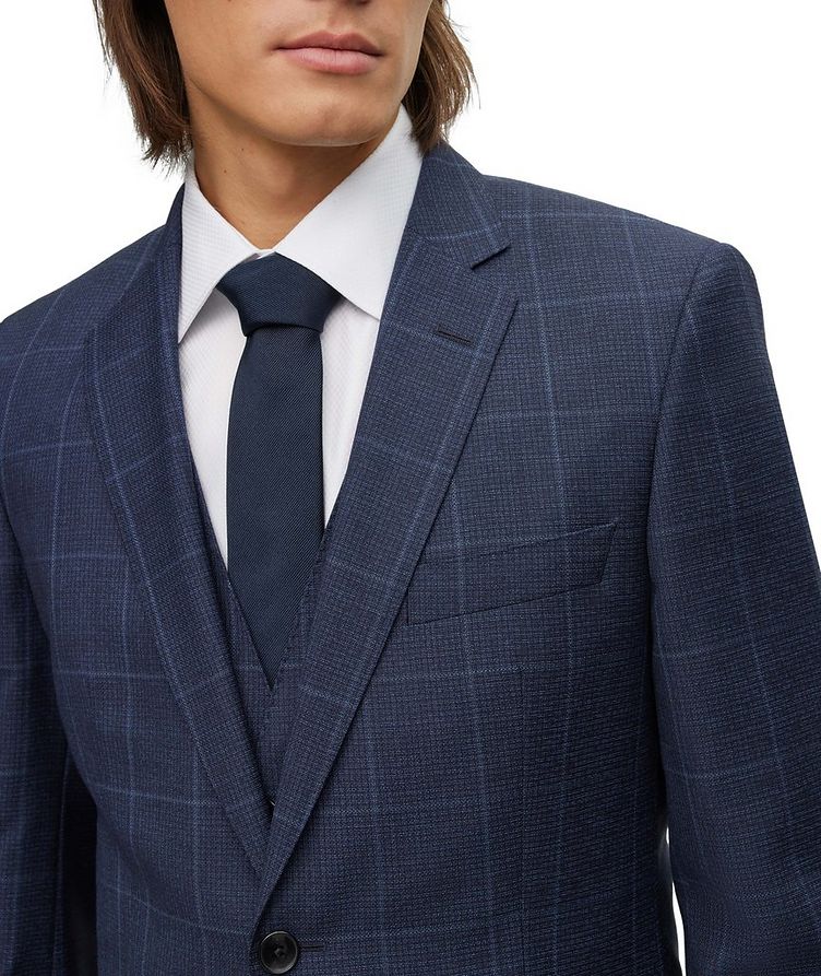 Slim-Fit Checked Pattern Virgin-Wool Suit image 6