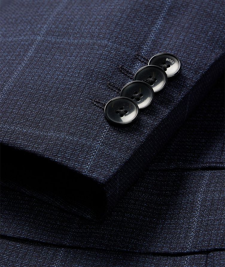 Slim-Fit Checked Pattern Virgin-Wool Suit image 8