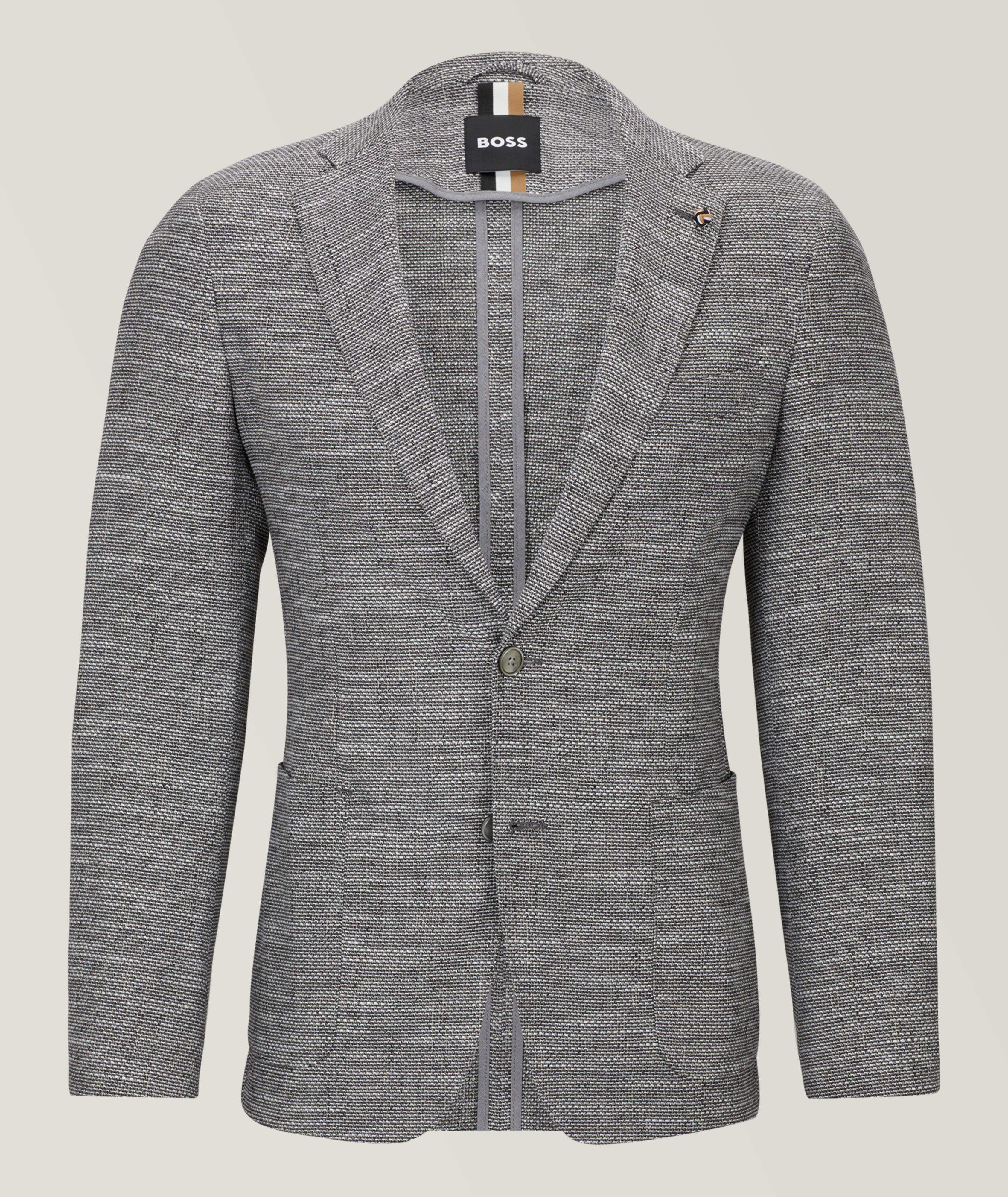 Slim-Fit Micro-Pattern Cotton-Blend Sport Jacket image 0