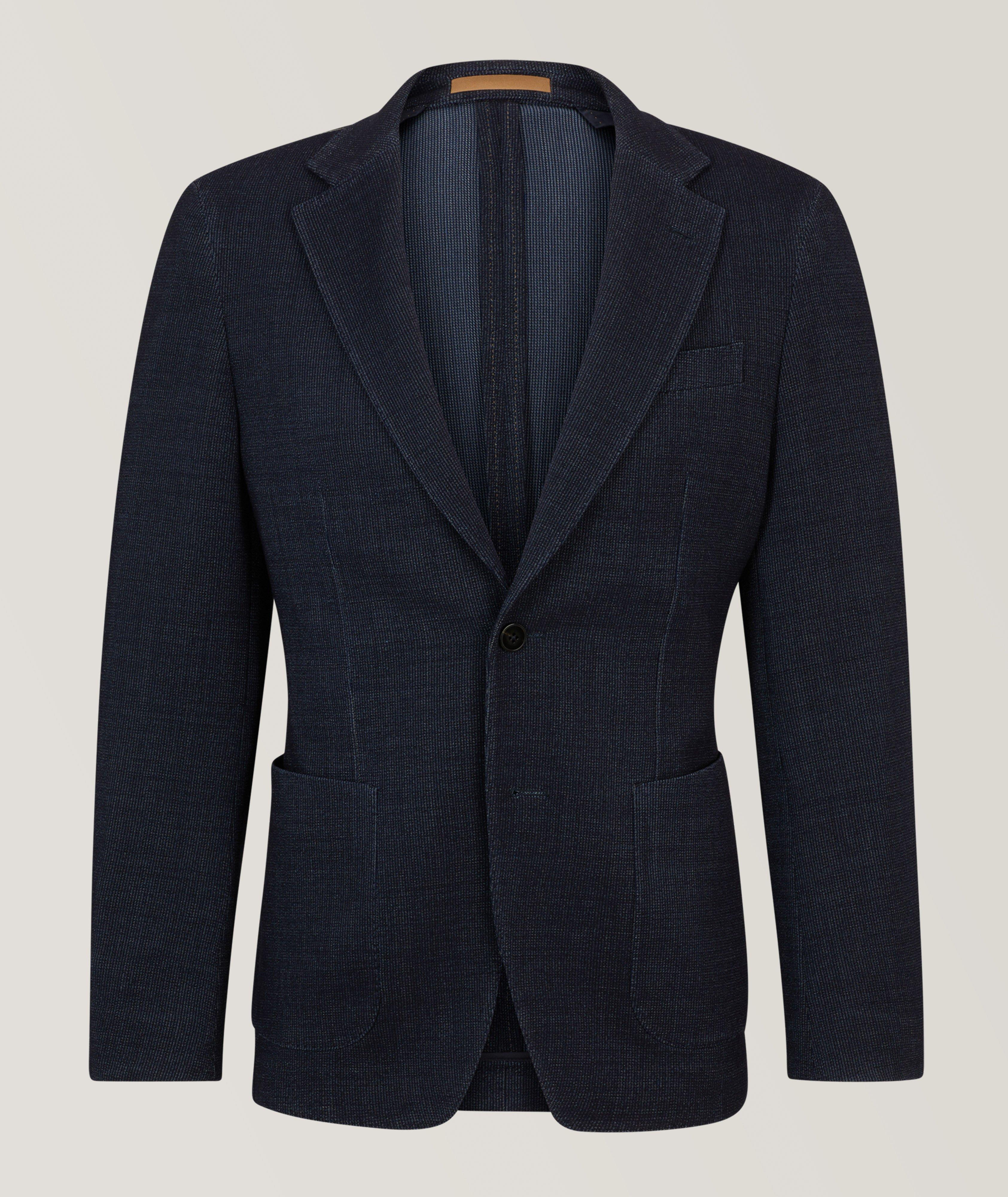 BOSS Slim-Fit Micro-Pattern Wool-Blend Sport Jacket | Sport Jackets ...