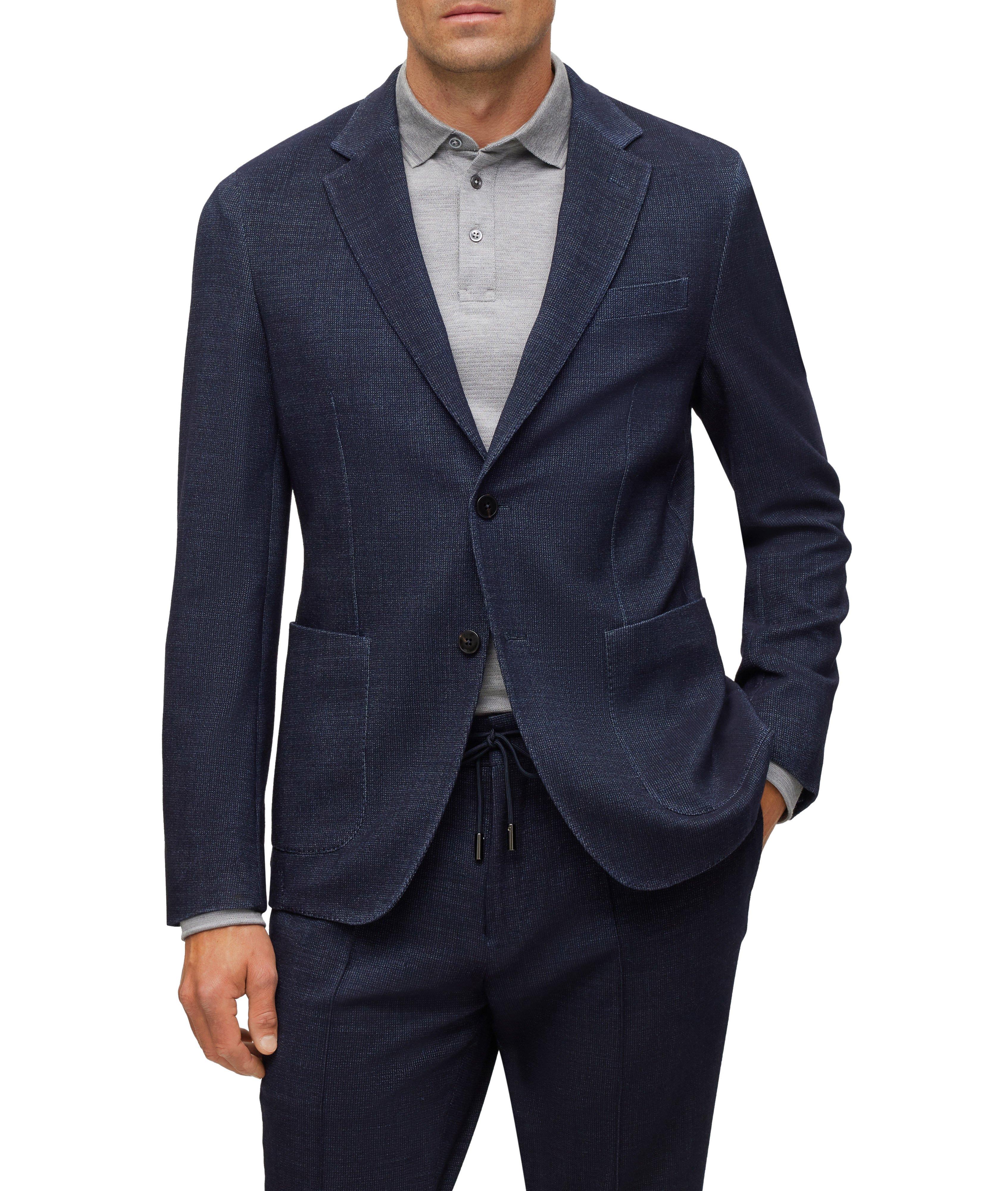 Slim-Fit Micro-Pattern Wool-Blend Sport Jacket image 1