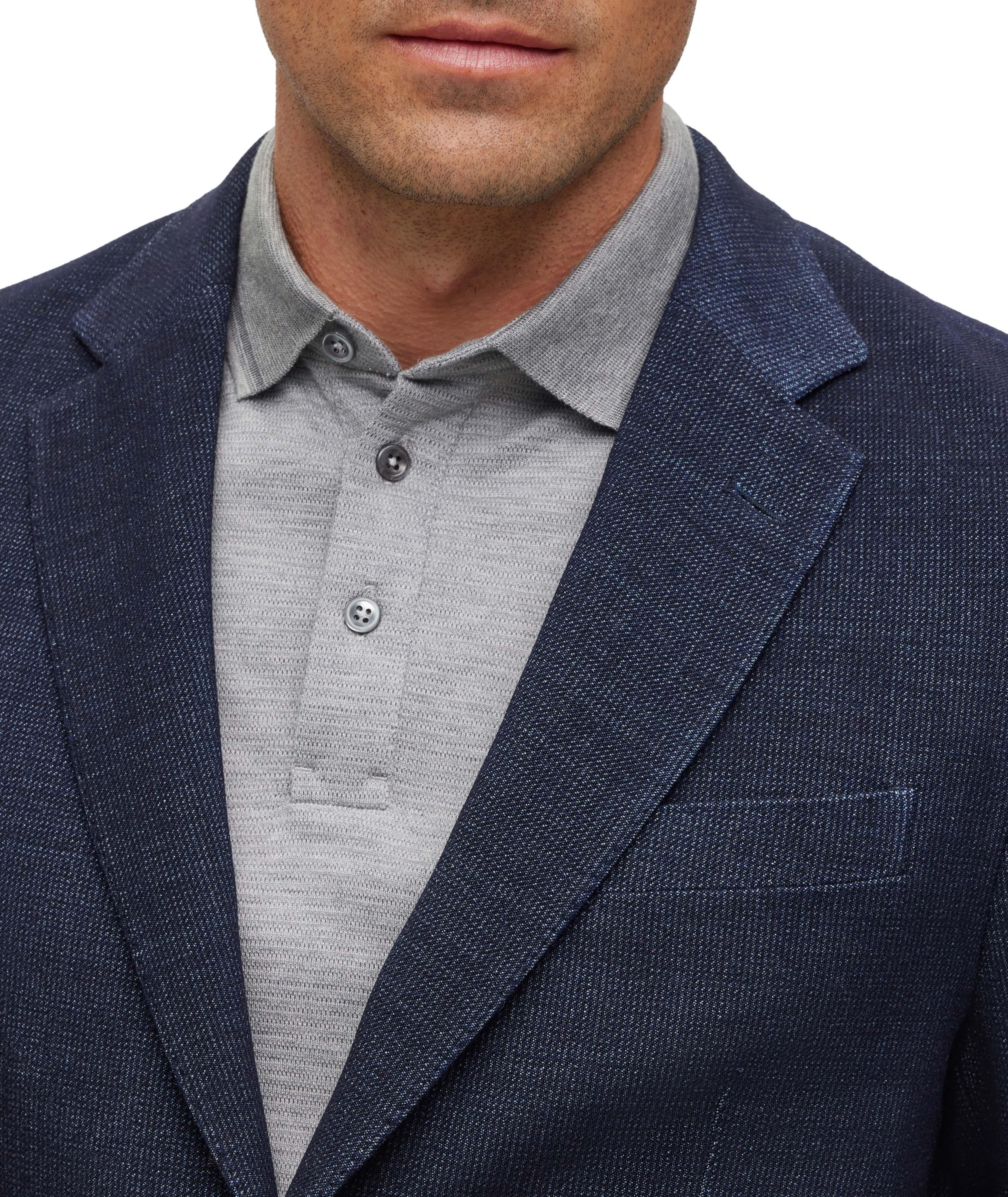Slim-Fit Micro-Pattern Wool-Blend Sport Jacket image 3