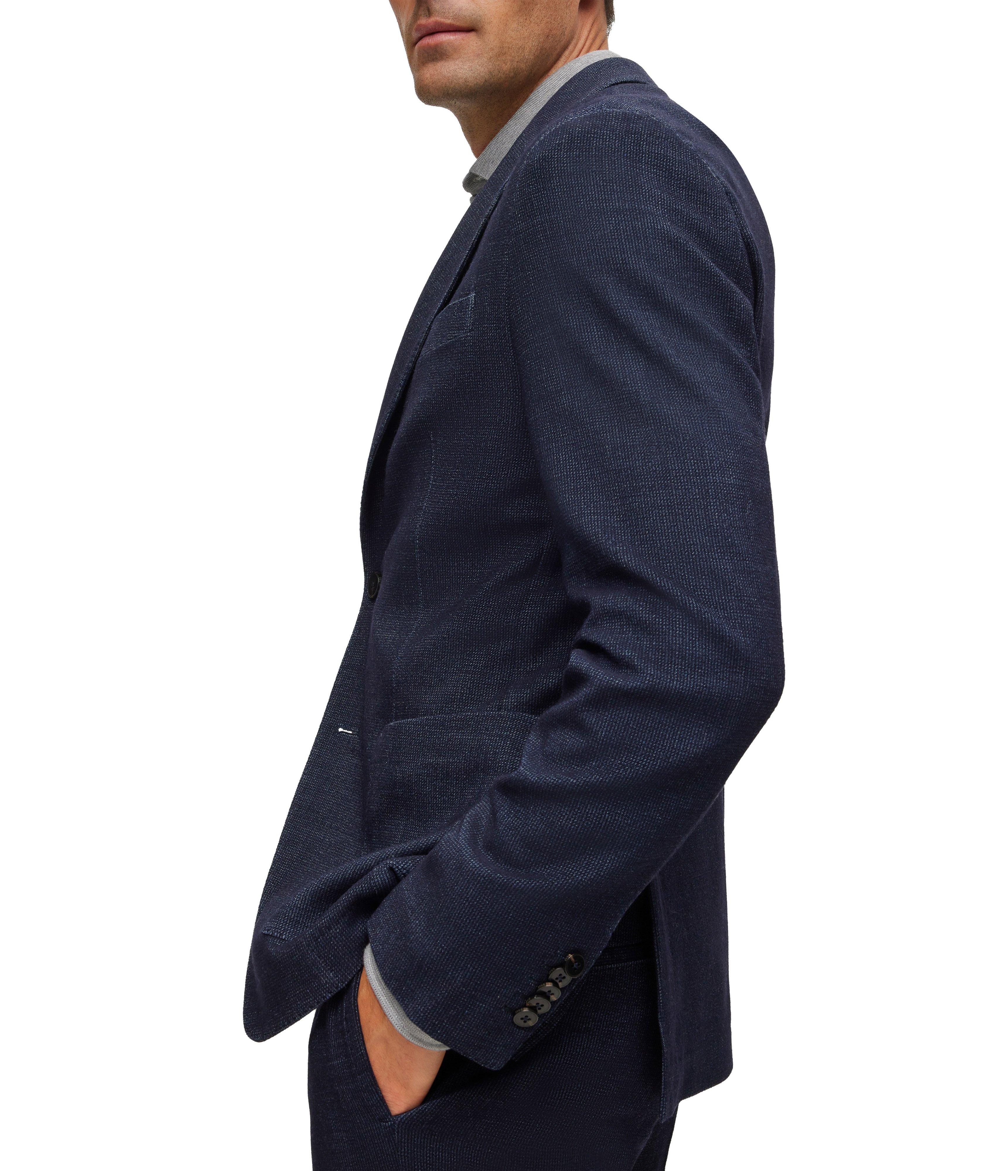 Slim-Fit Micro-Pattern Wool-Blend Sport Jacket image 4