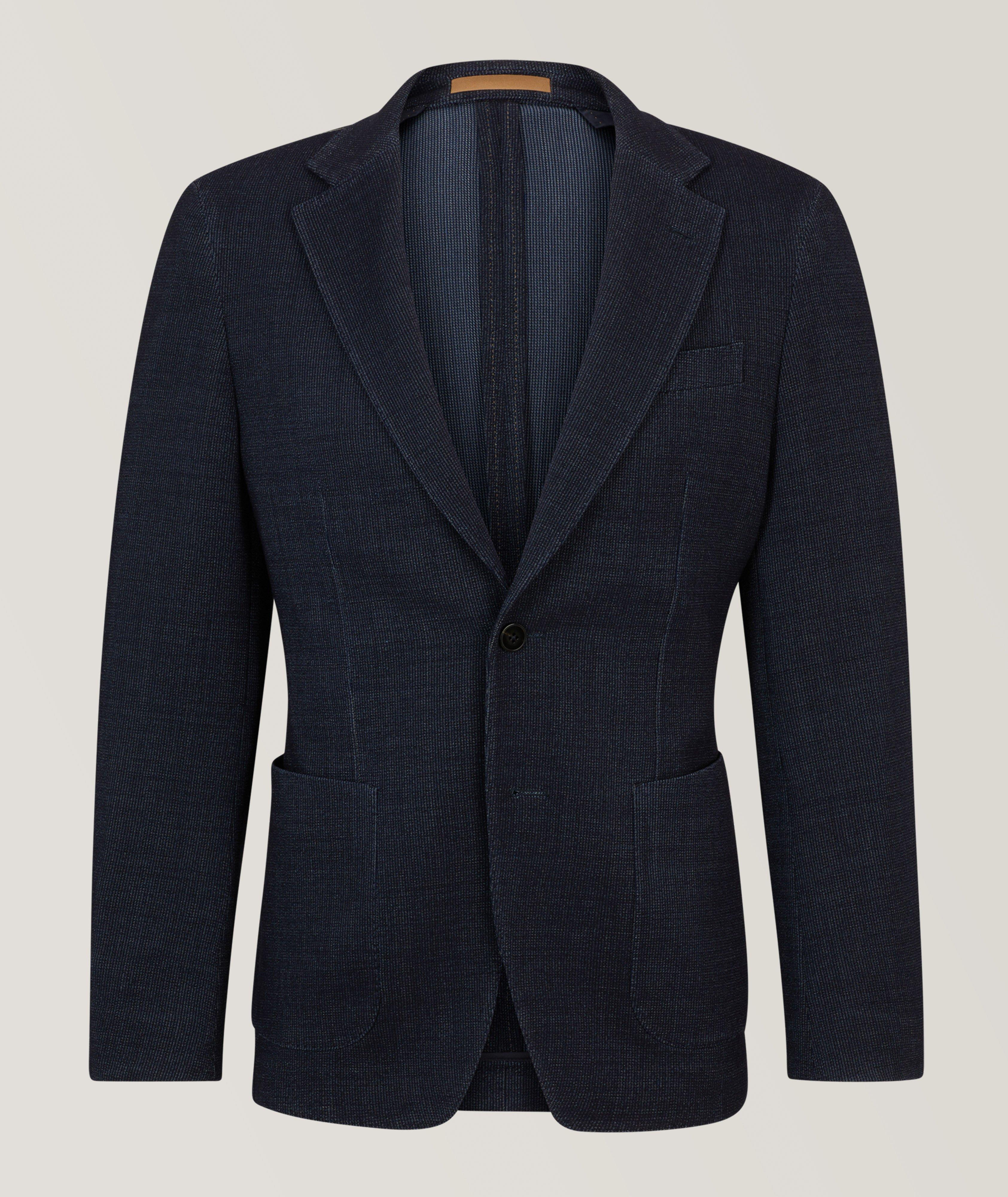Slim-Fit Micro-Pattern Wool-Blend Sport Jacket image 0