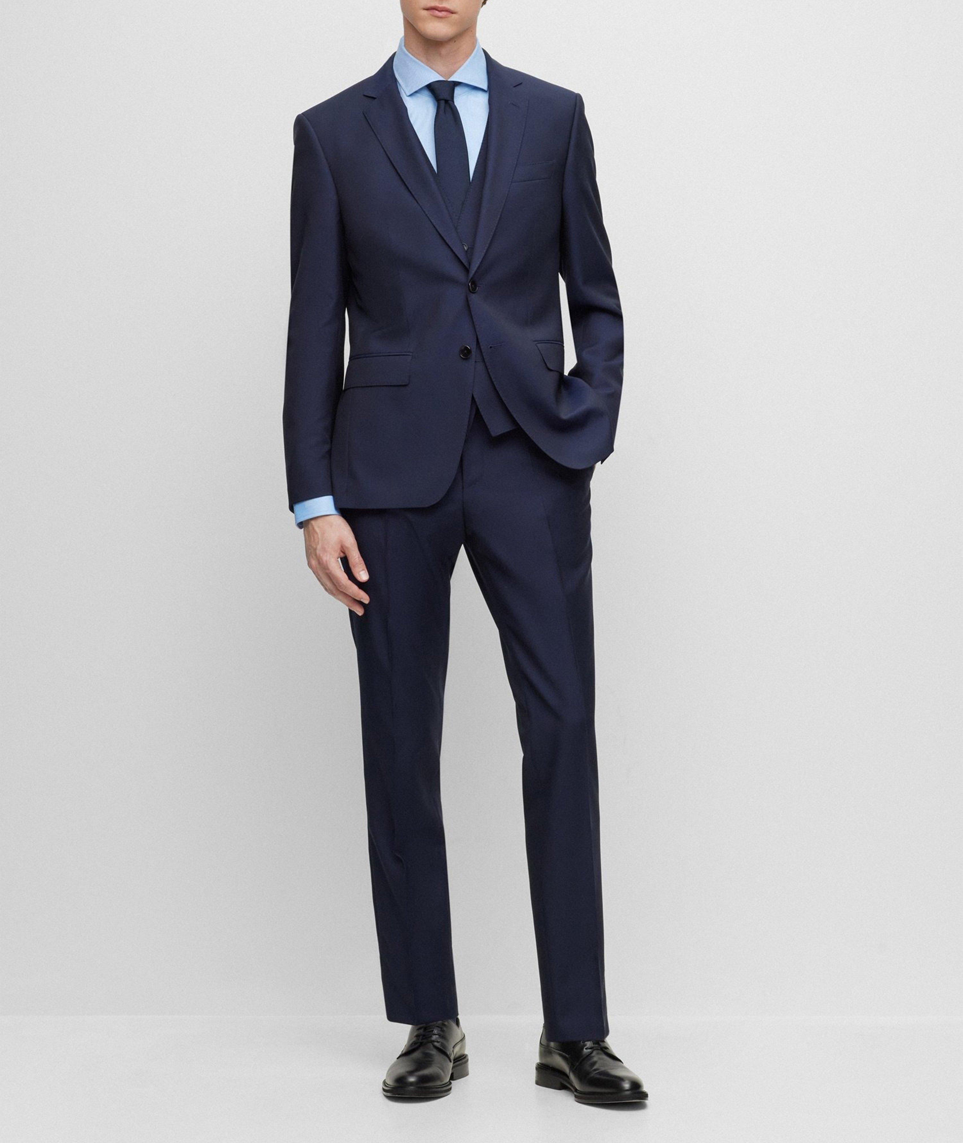 Slim-Fit Micro-Pattern Virgin Wool Three-Piece Suit image 5