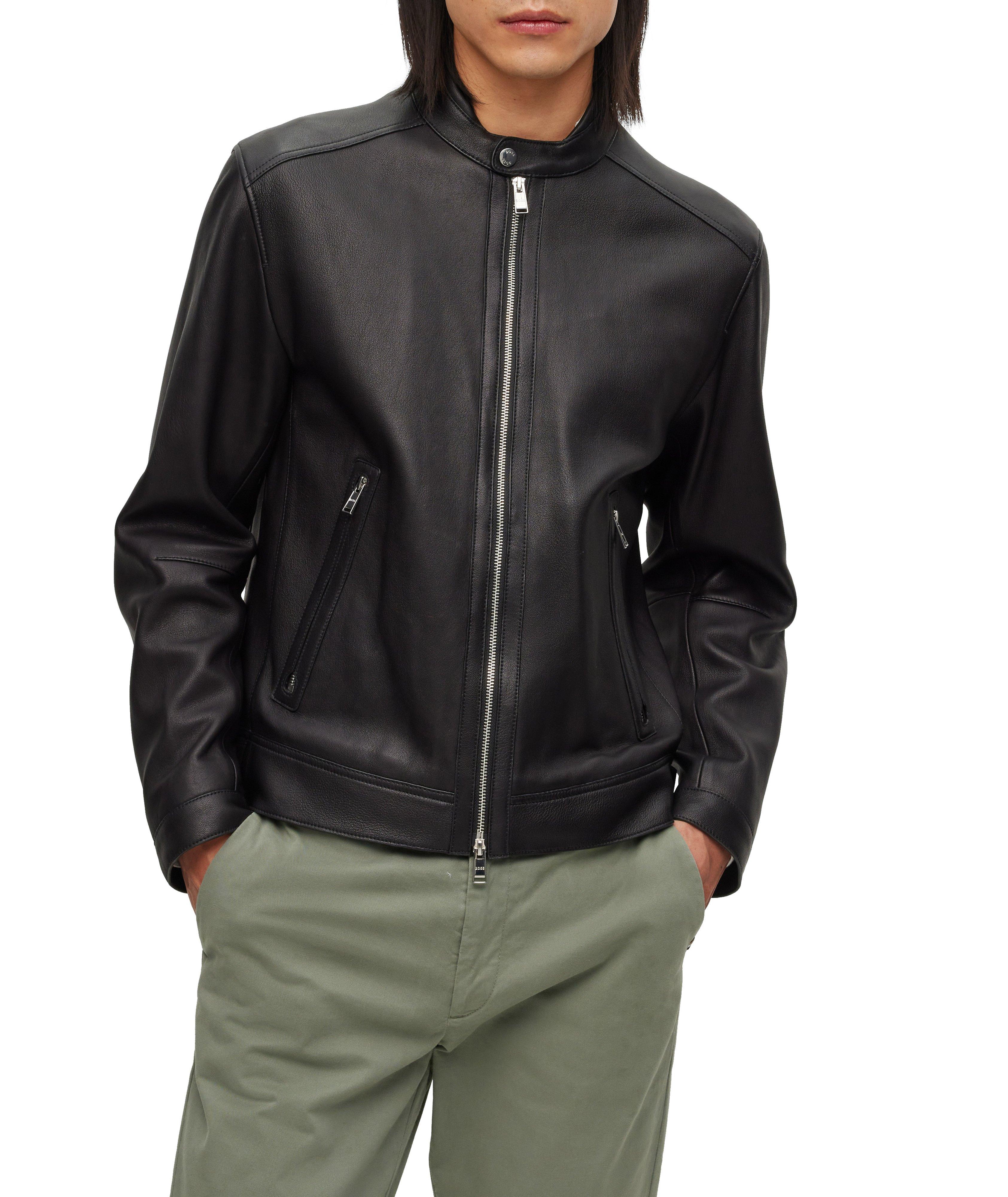 Black Mens Lambskin Leather Jacket