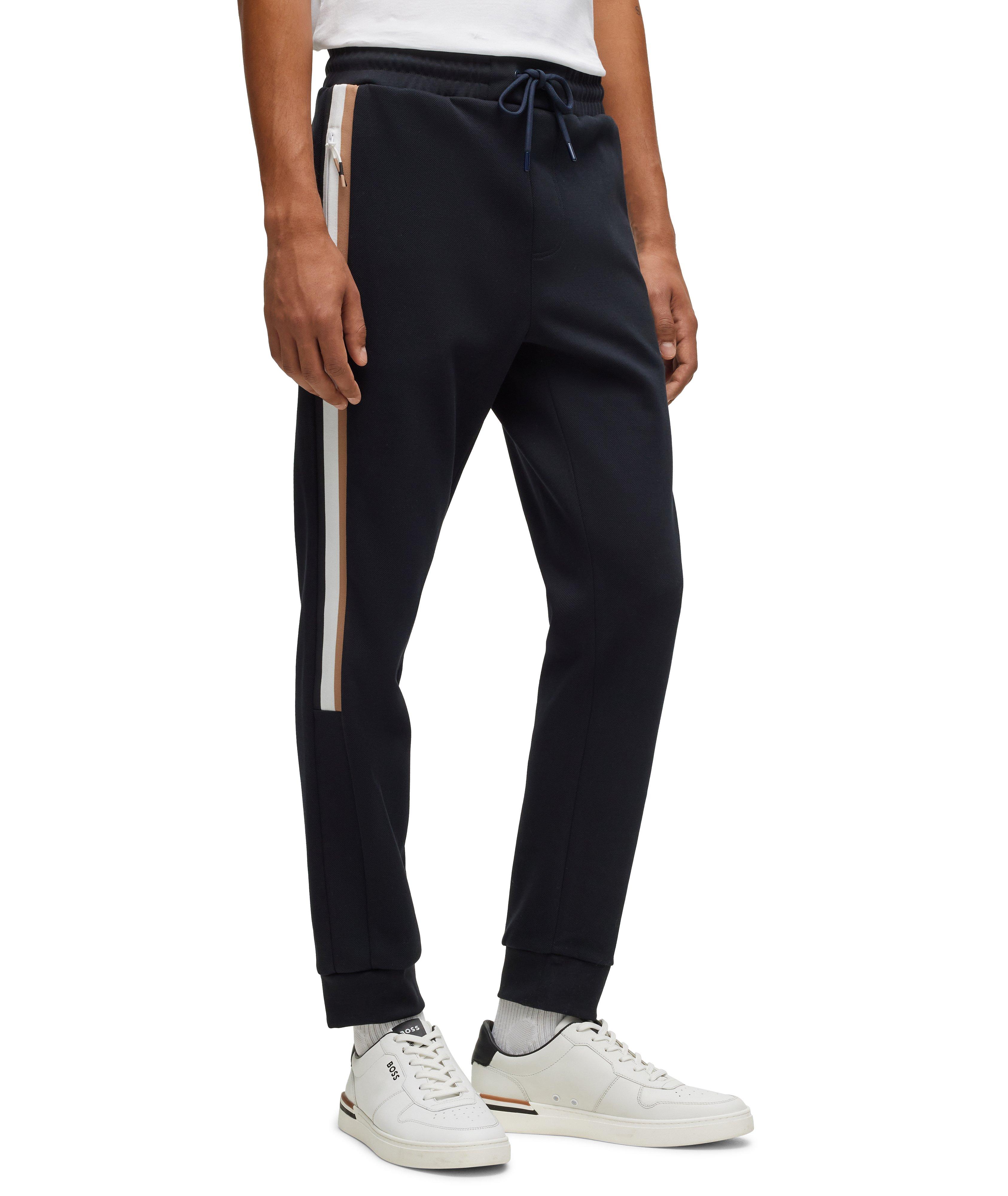 Pantalon sport en mélange de coton à rayures image 2