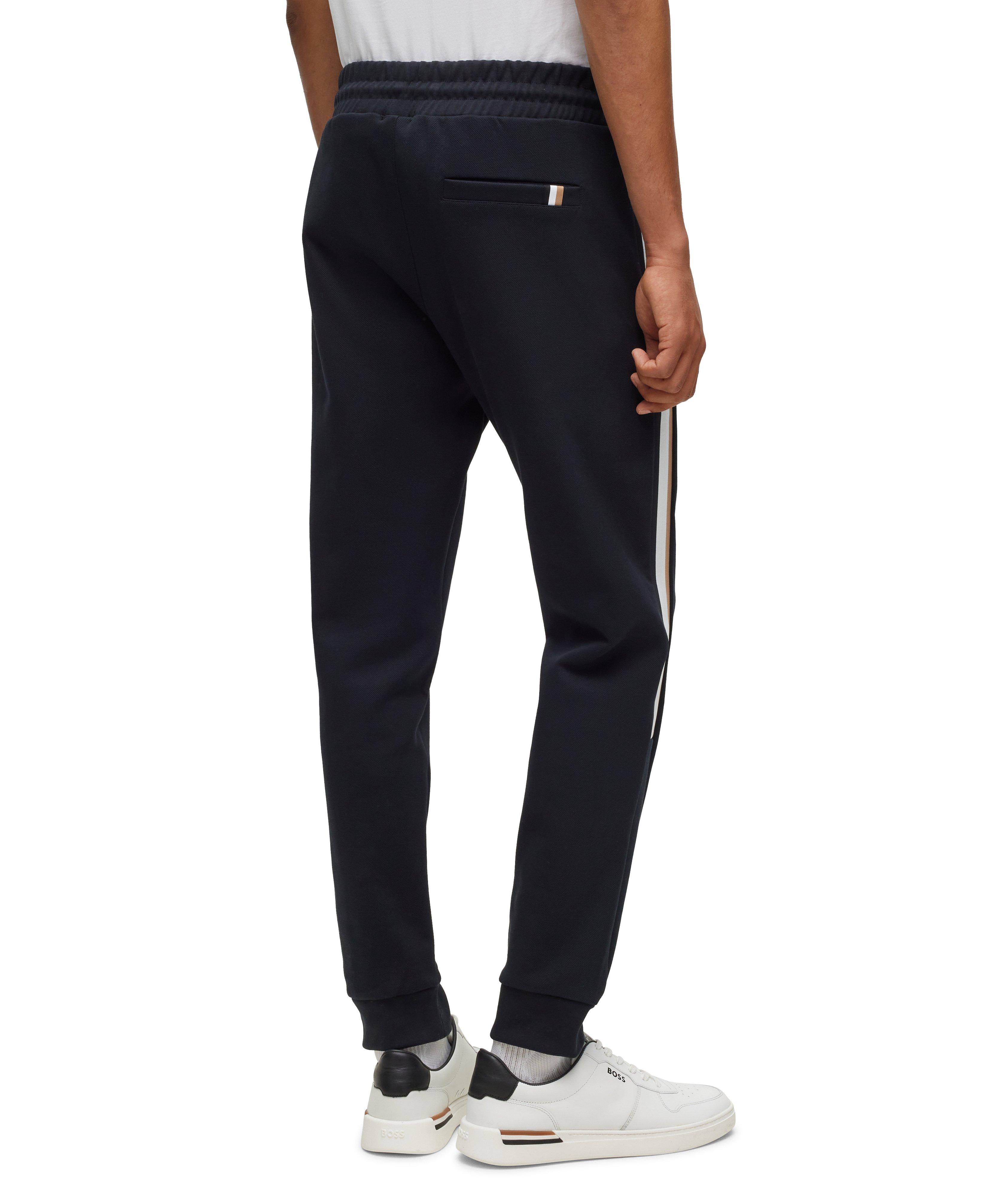 Pantalon sport en mélange de coton à rayures image 3