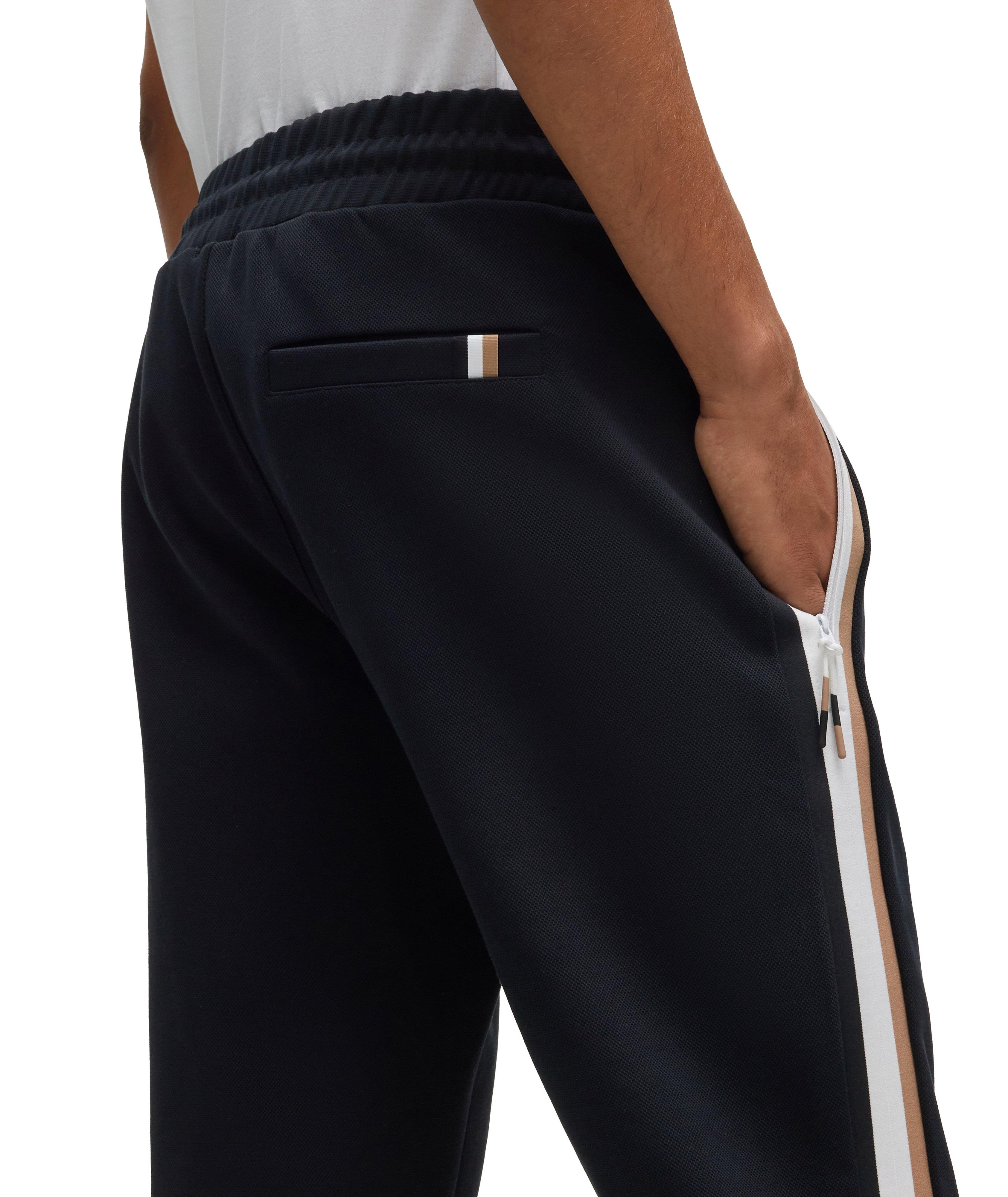 Pantalon sport en mélange de coton à rayures image 4
