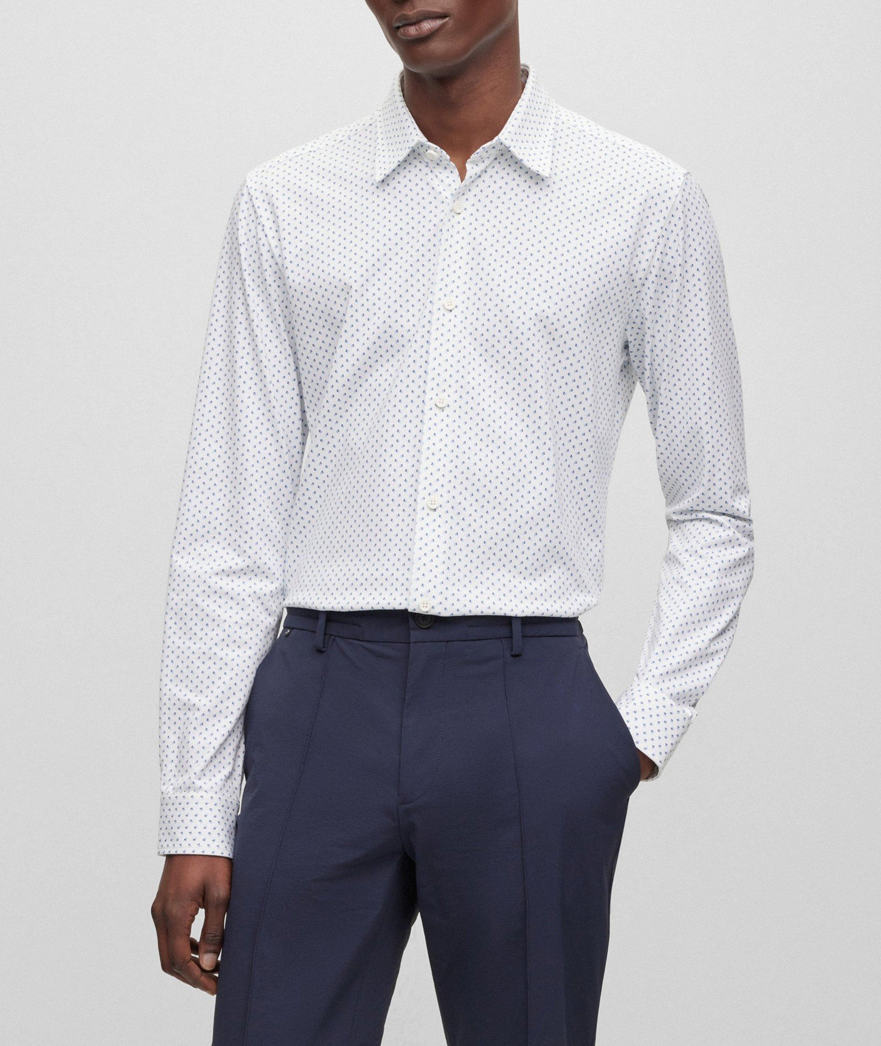 Slim Fit Performance Stretch Cotton Dress Shirt