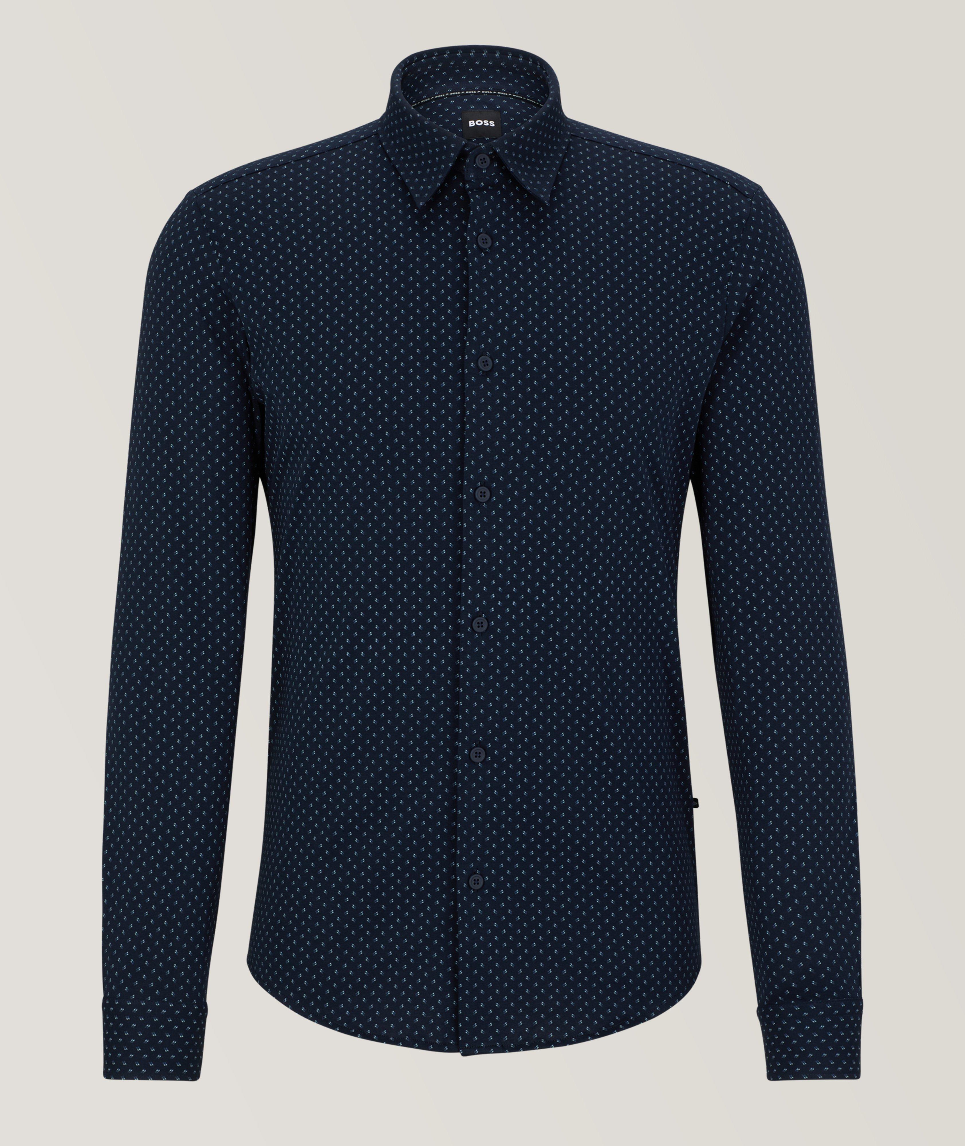 Chemise habillée en coton extensible de coupe amincie image 0