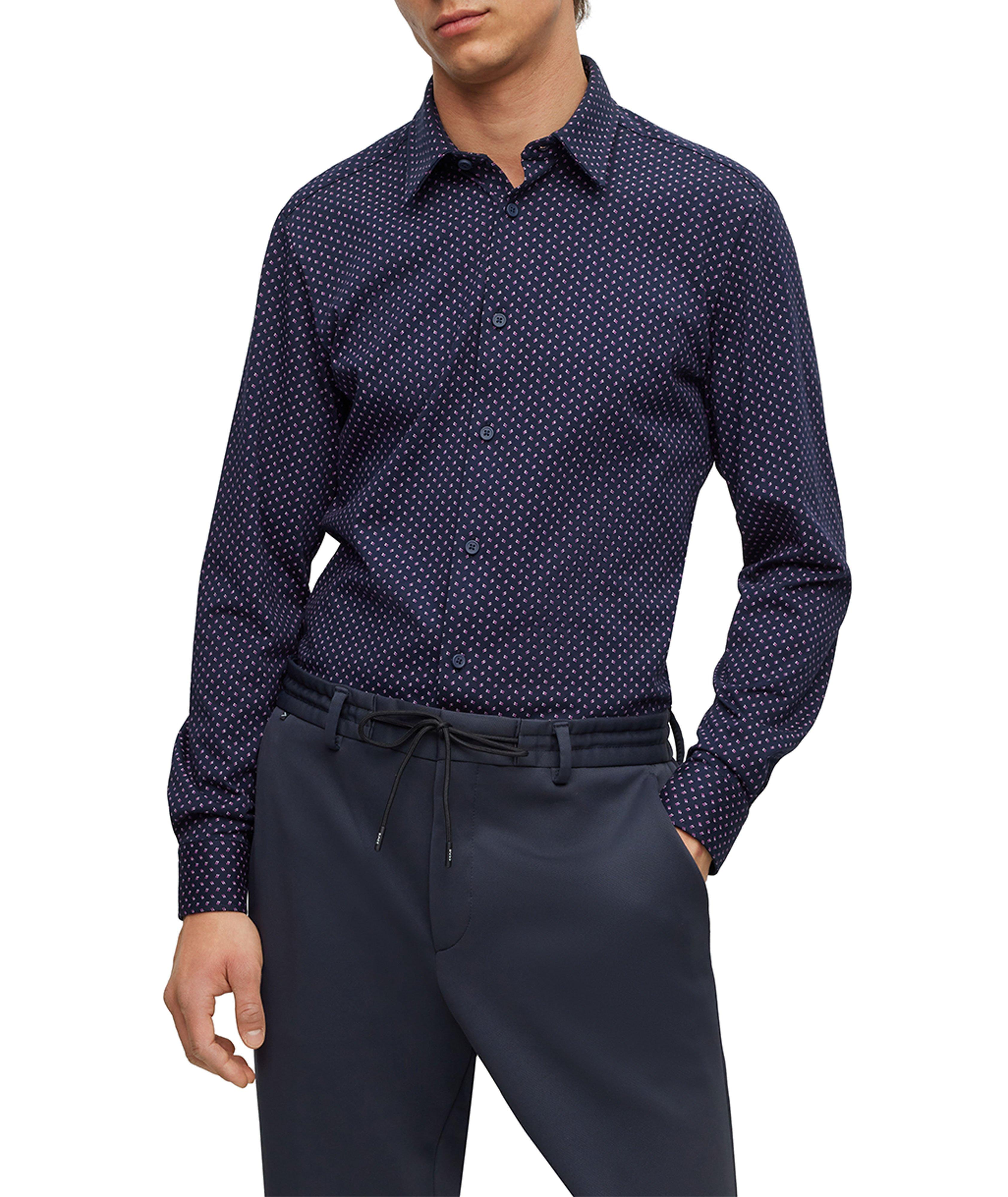 Slim Fit Performance Stretch Cotton Dress Shirt