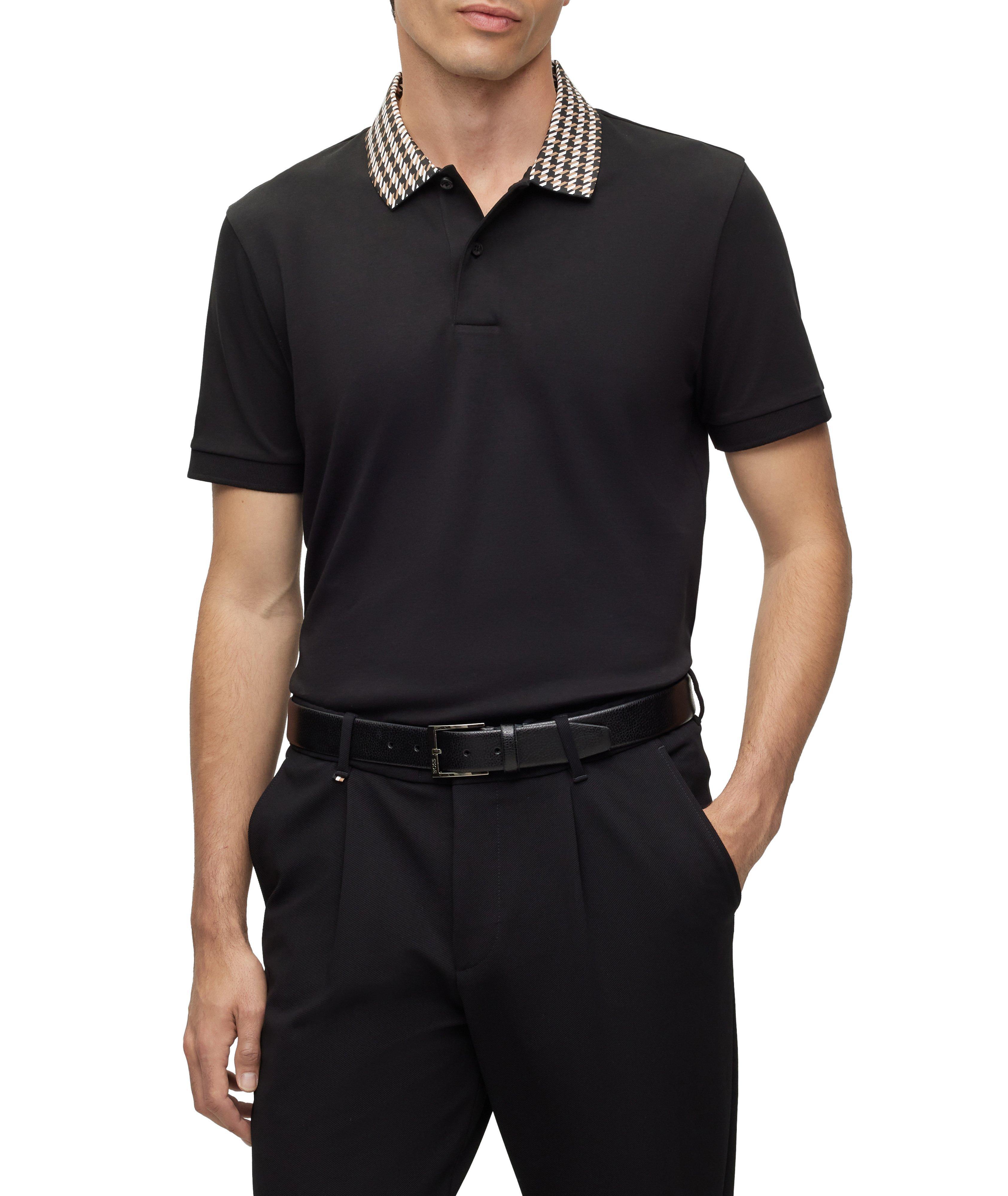 Houndstooth Collar Jersey Cotton Polo image 1