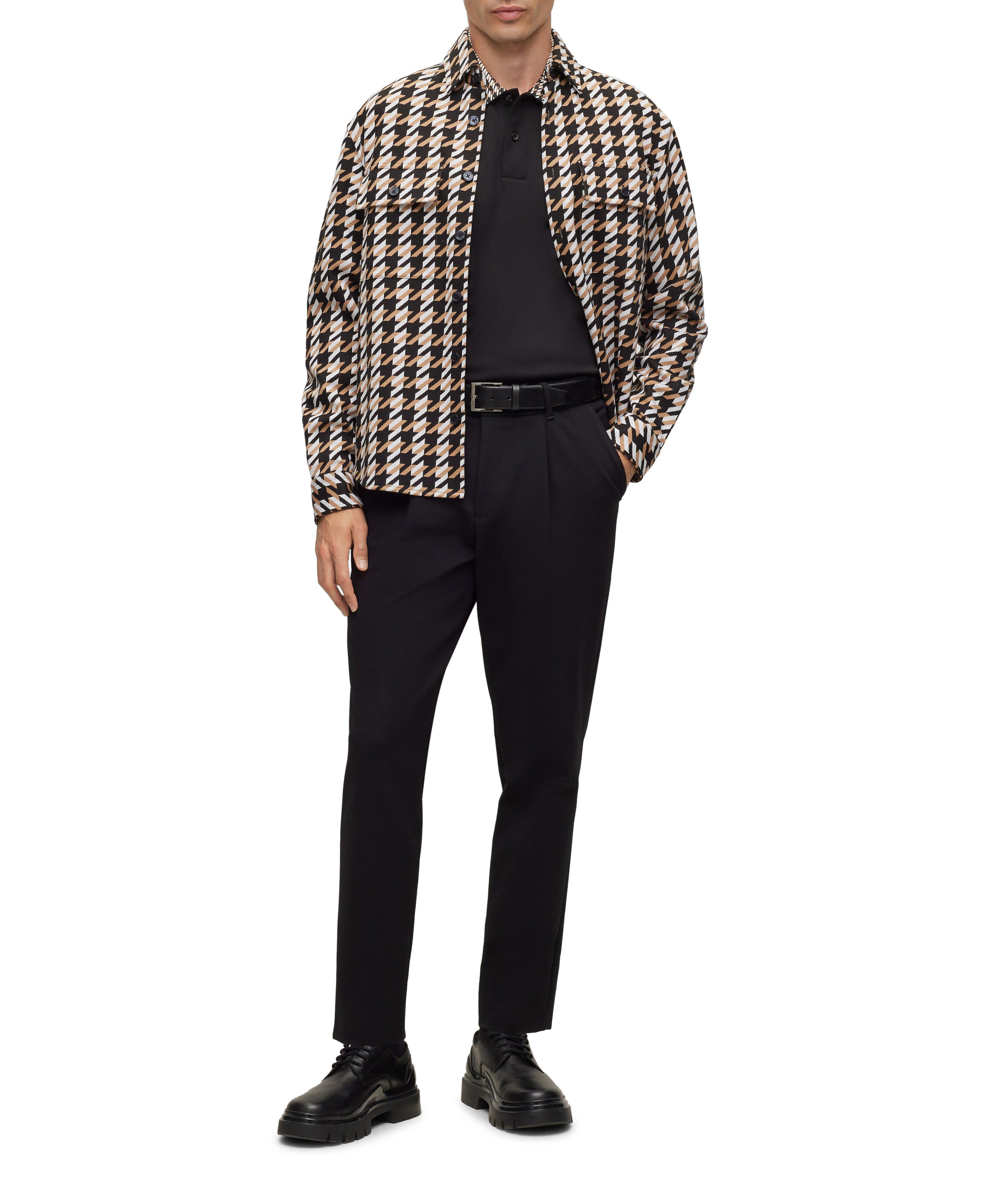 Houndstooth Collar Jersey Cotton Polo image 4