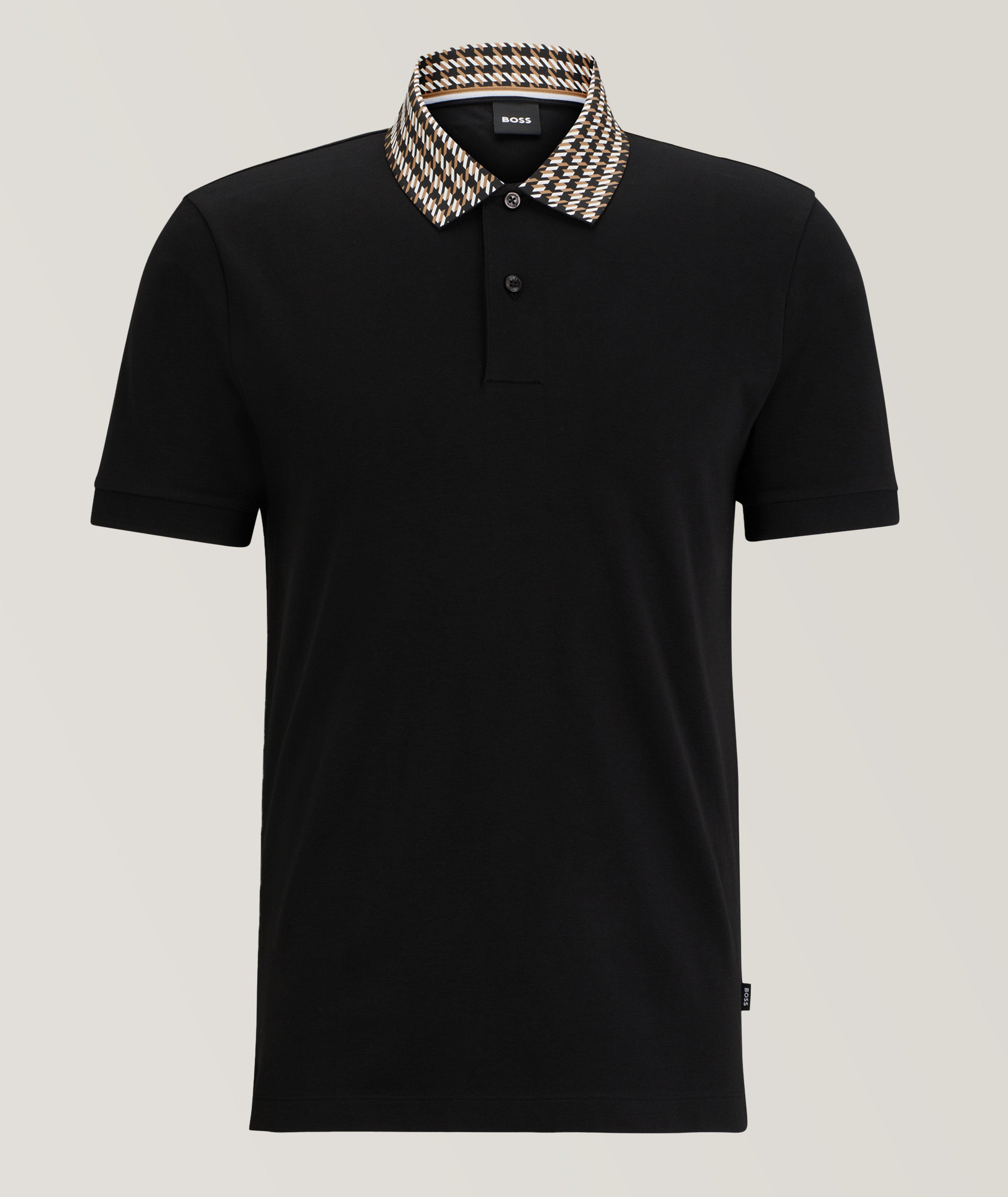 Houndstooth Collar Jersey Cotton Polo image 0