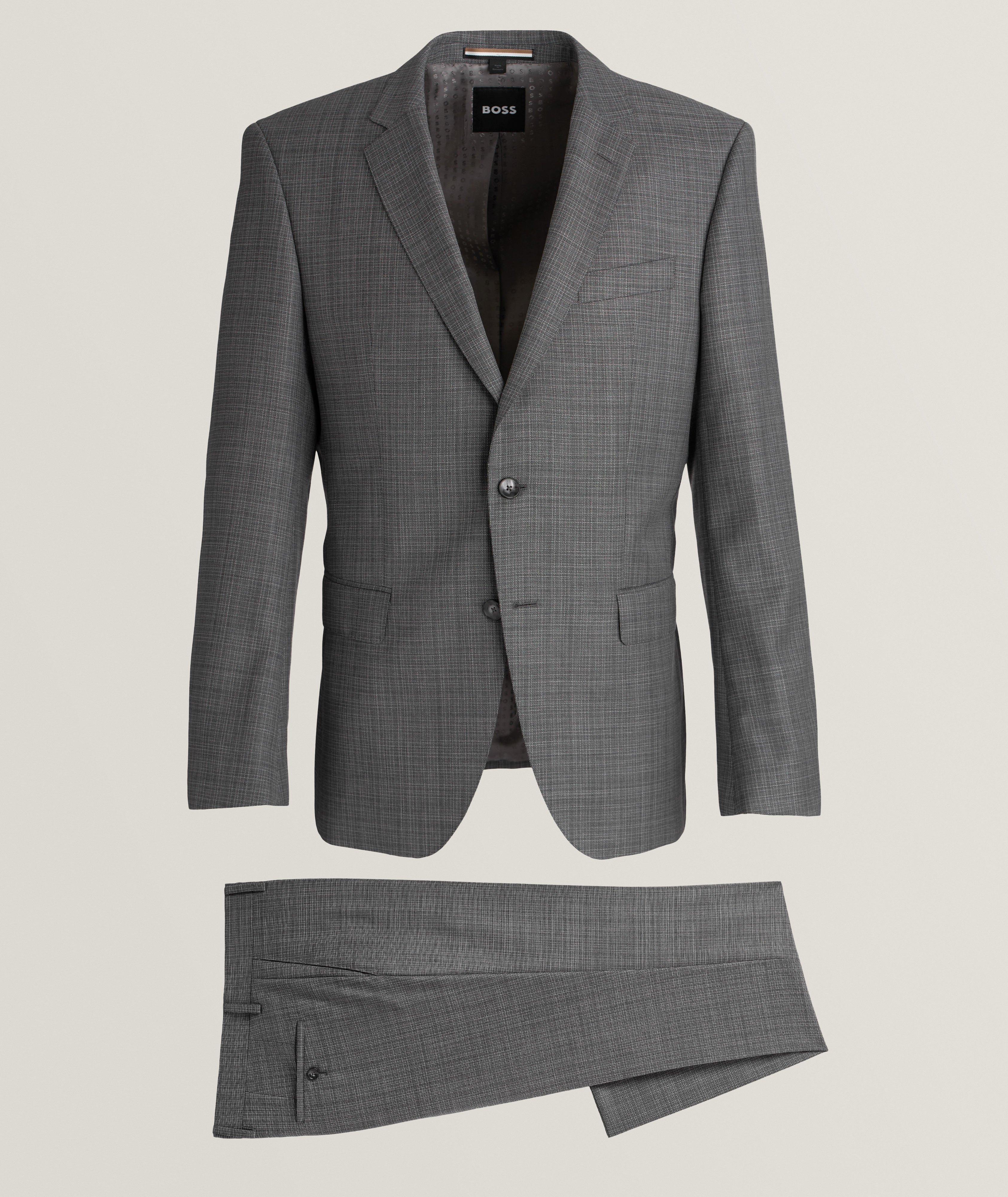 Slim-Fit Micro Check Virgin Wool Suit  image 0