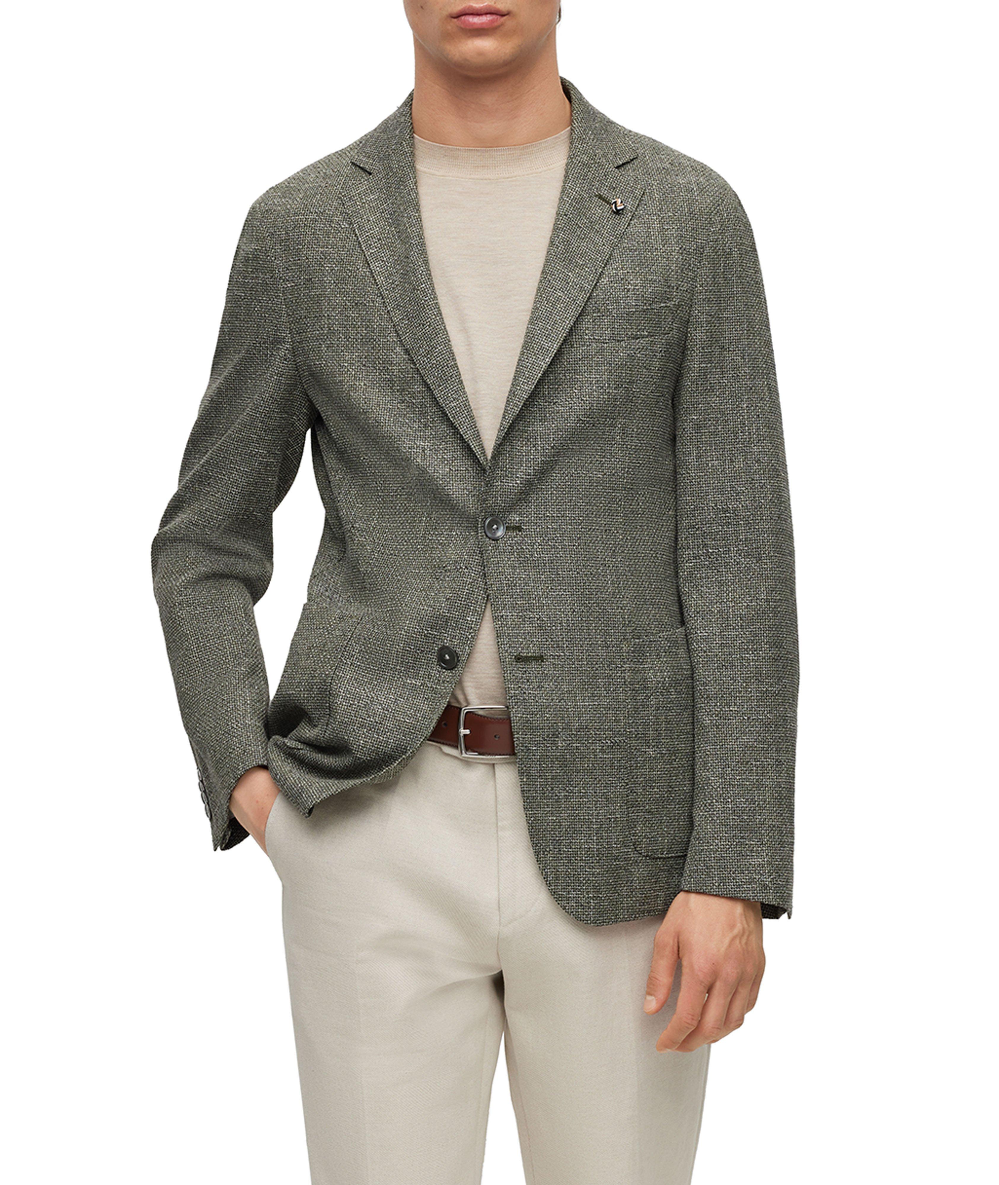 Slim-Fit Micro-Pattern Cotton Blend Sport Jacket image 1