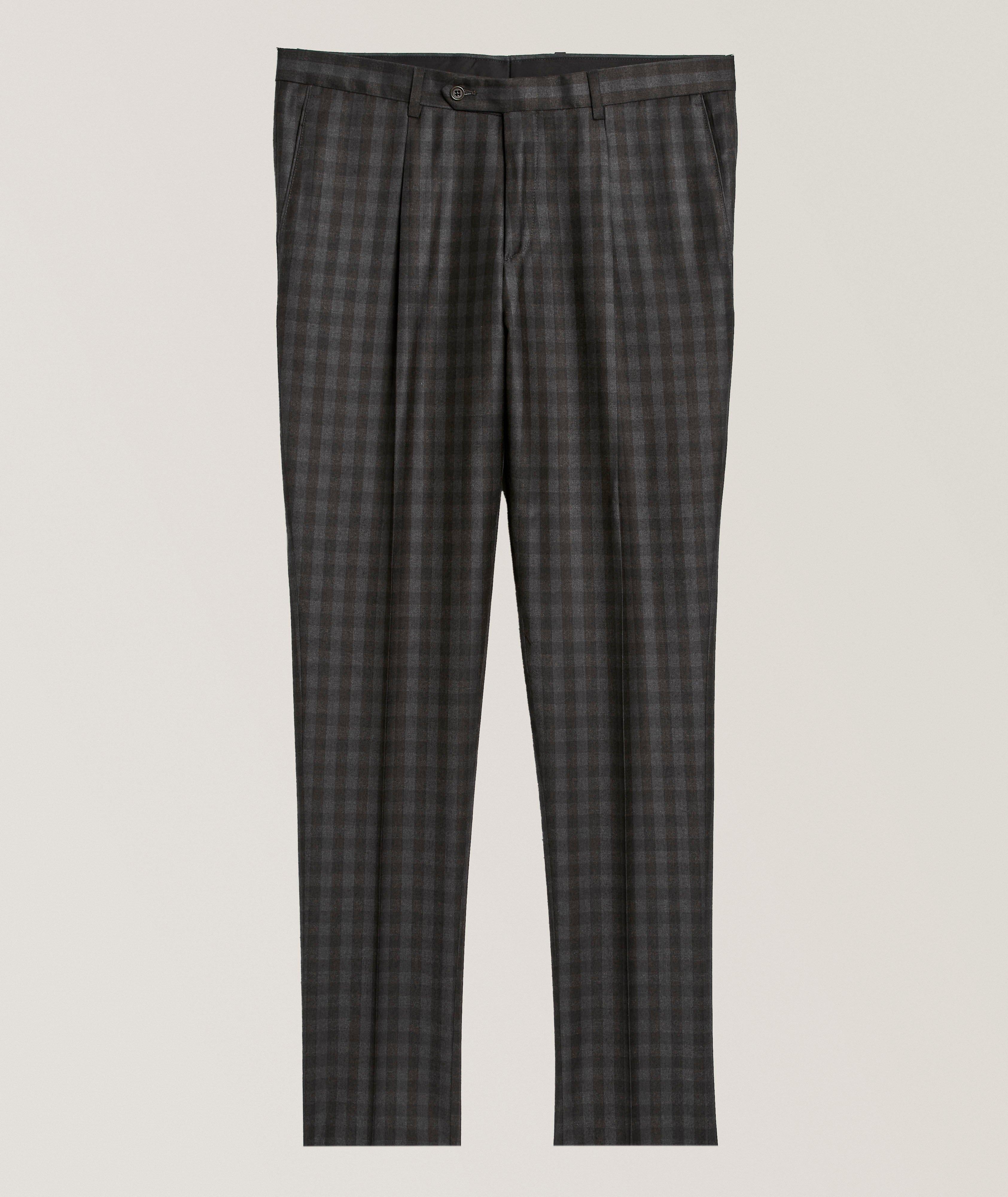 Tonal Check Wool-Blend Dress Pants image 0