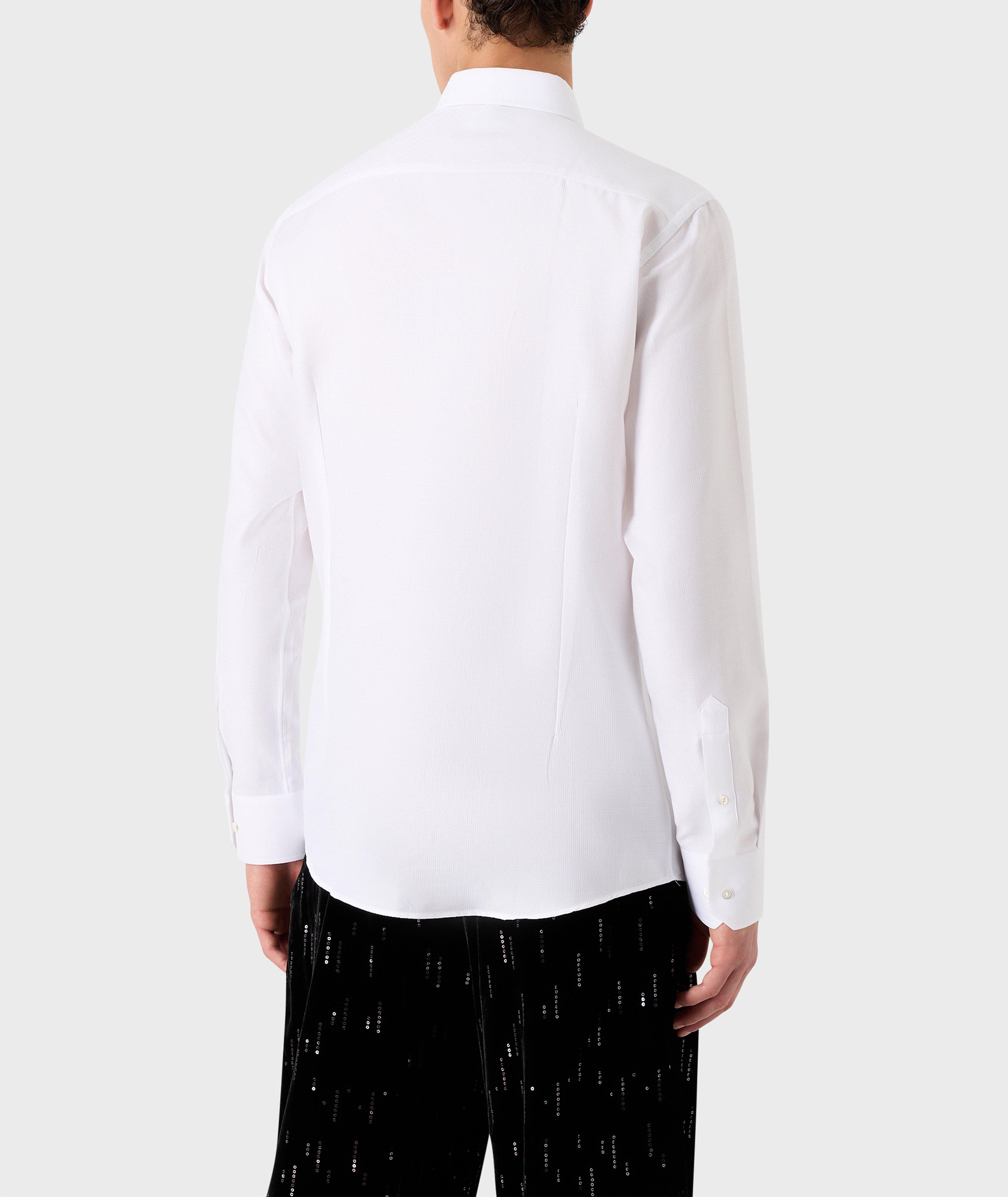 Micro-Pattern Poplin Cotton Dress Shirt image 2