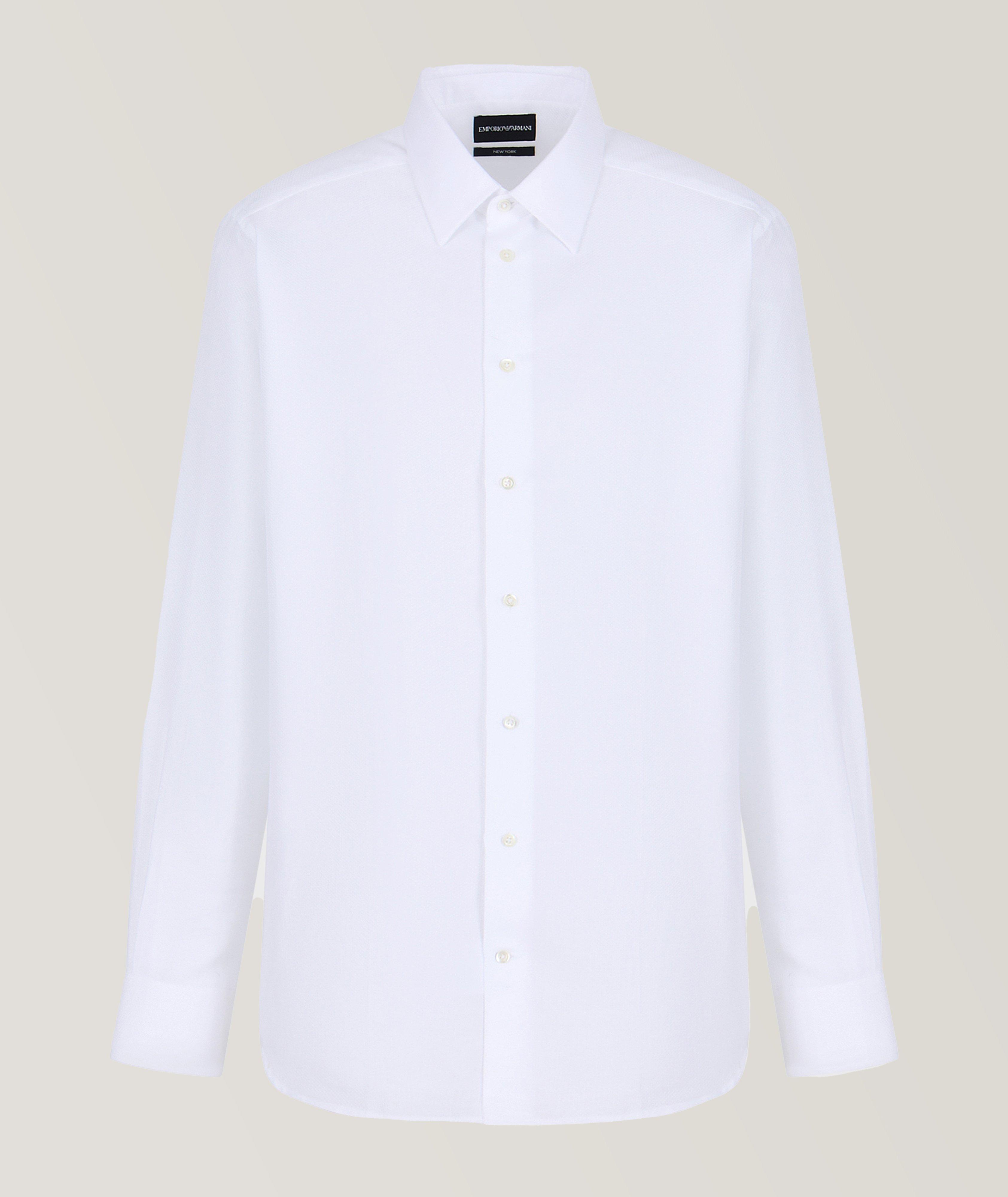 Micro-Pattern Poplin Cotton Dress Shirt image 0