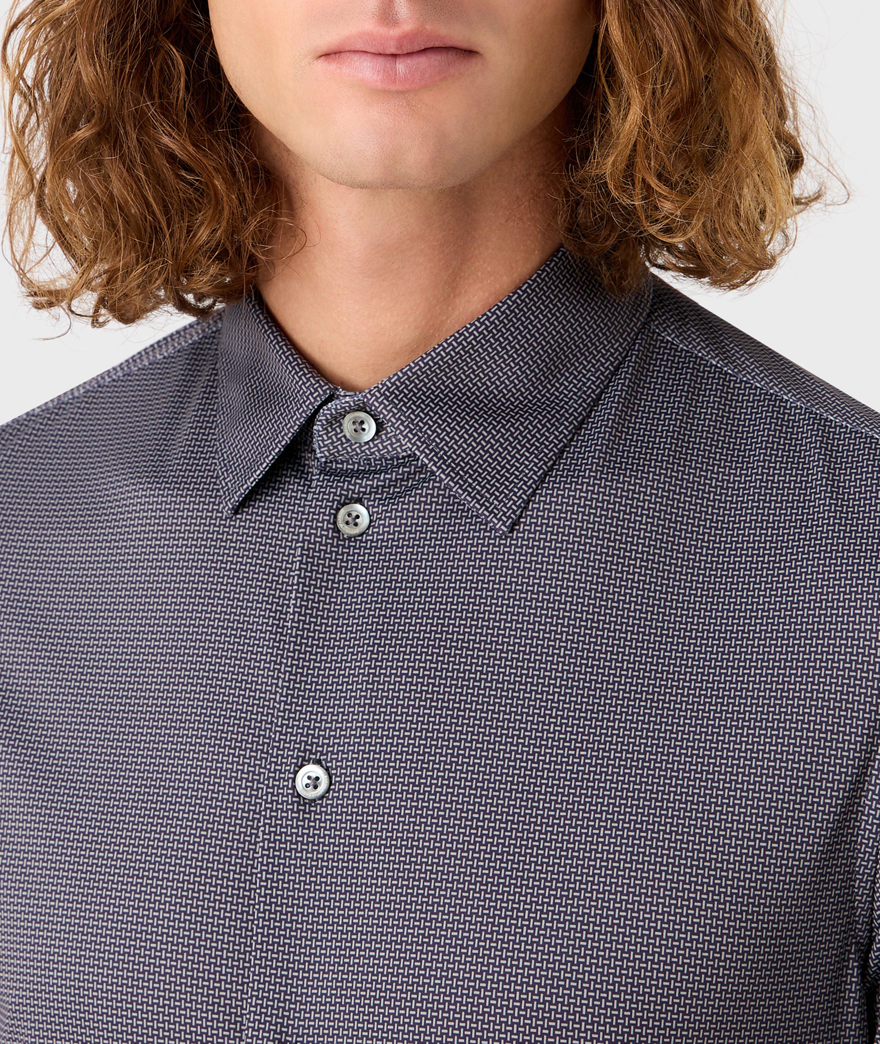 Micro Geometric Stretch-Fabric Sport Shirt image 3