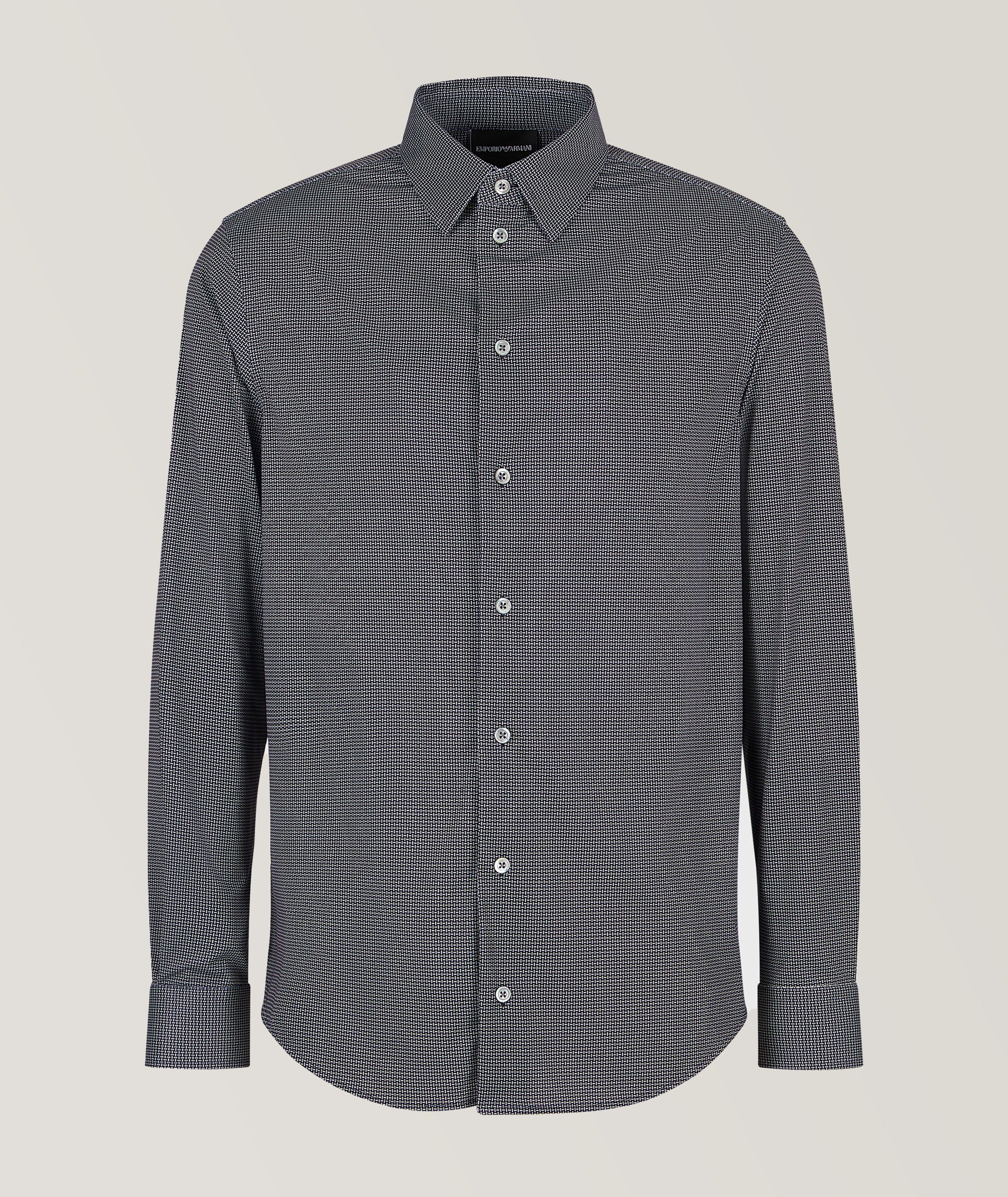 Micro Geometric Stretch-Fabric Sport Shirt image 0