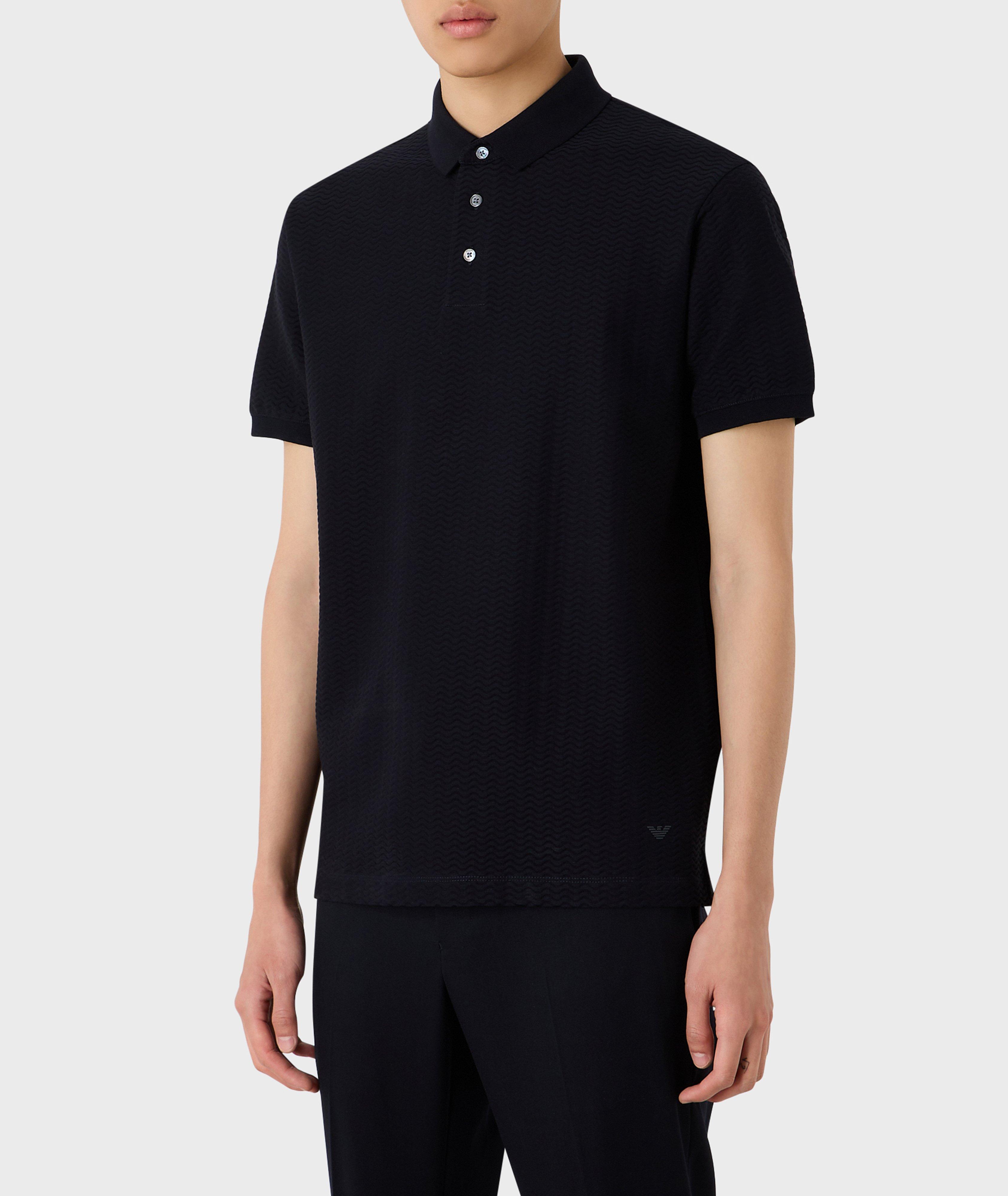 Jacquard Cotton Jersey Knit Polo image 1