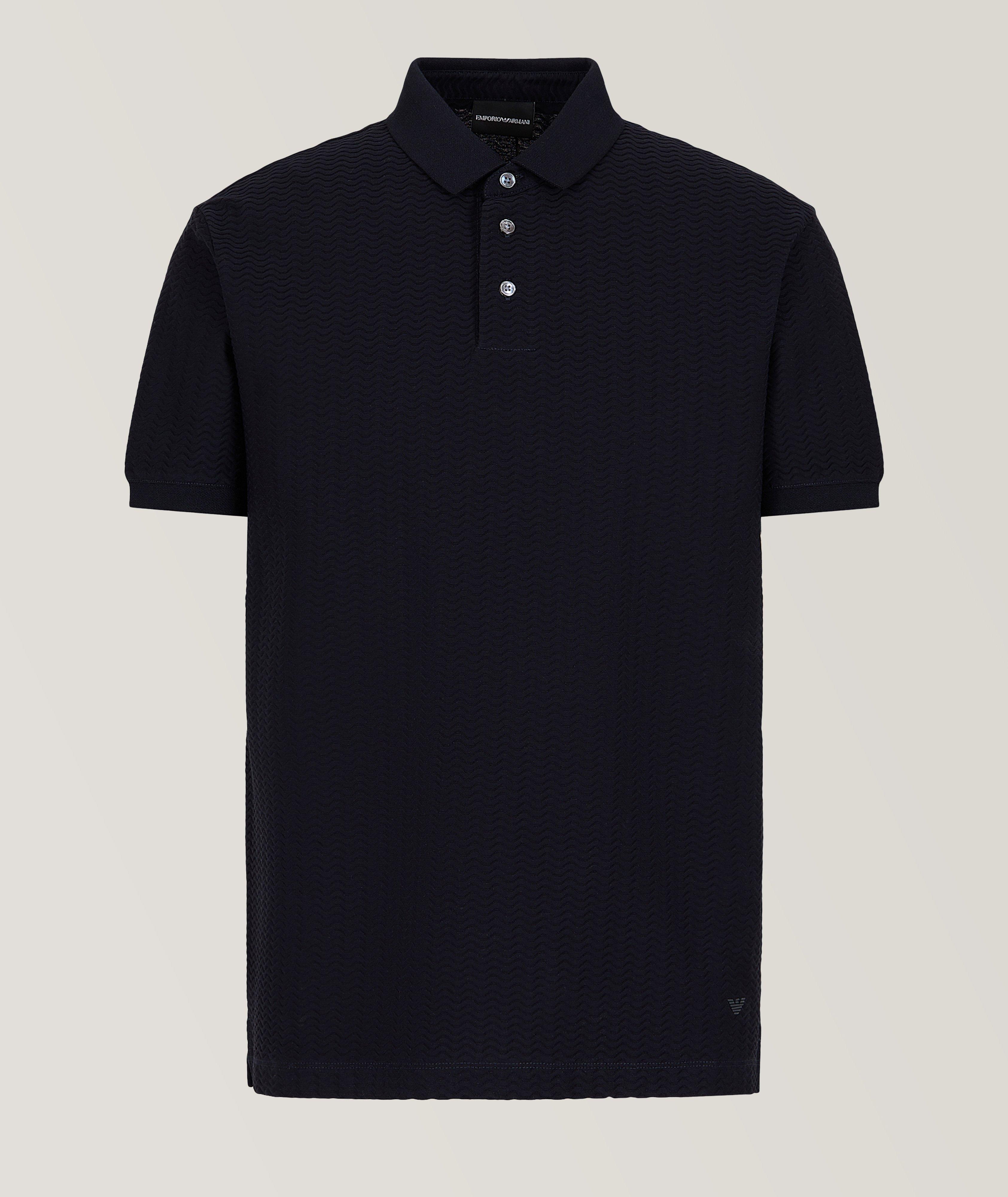 Jacquard Cotton Jersey Knit Polo image 0