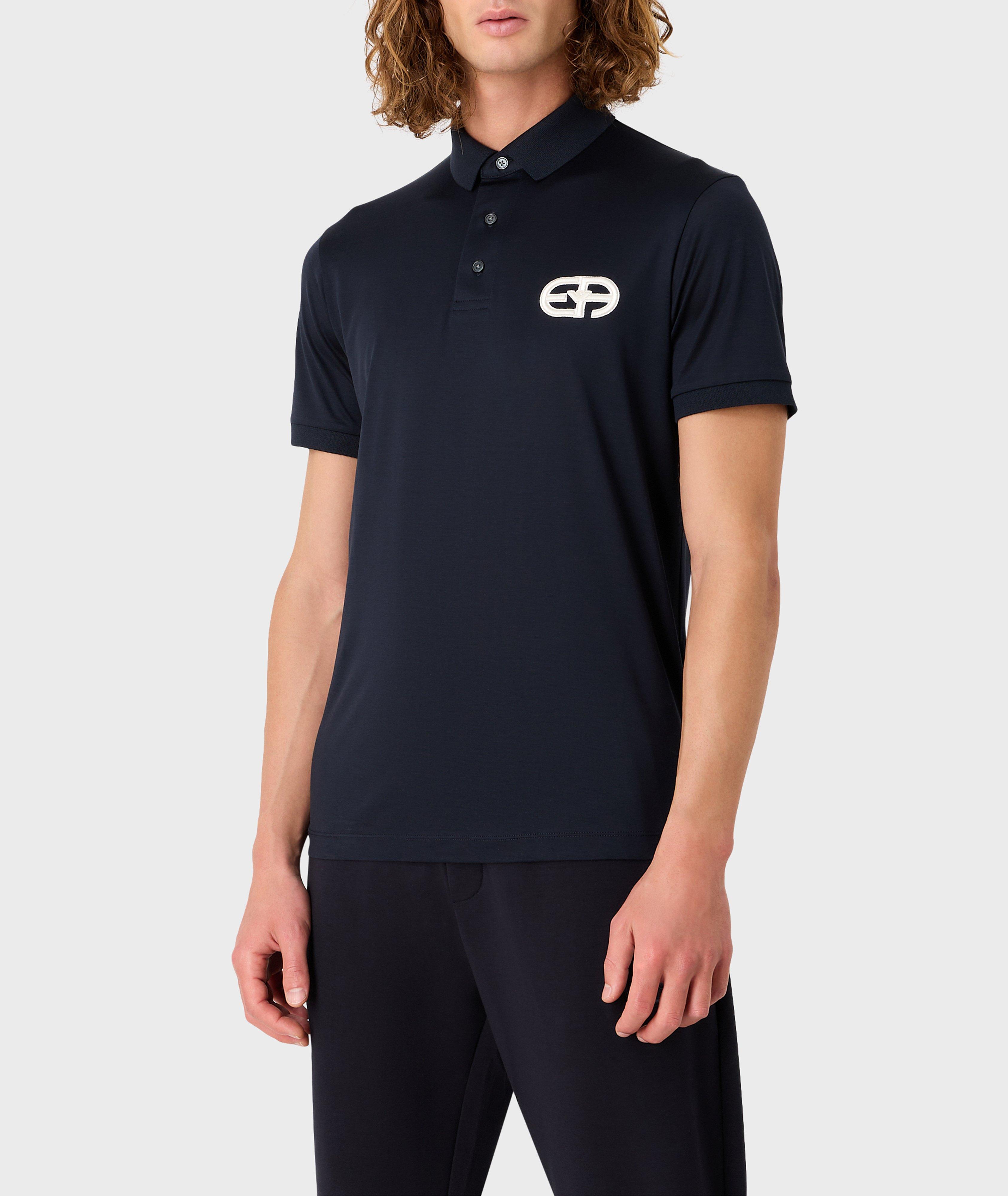 Polo en jersey de lyocell et de coton avec logo image 1