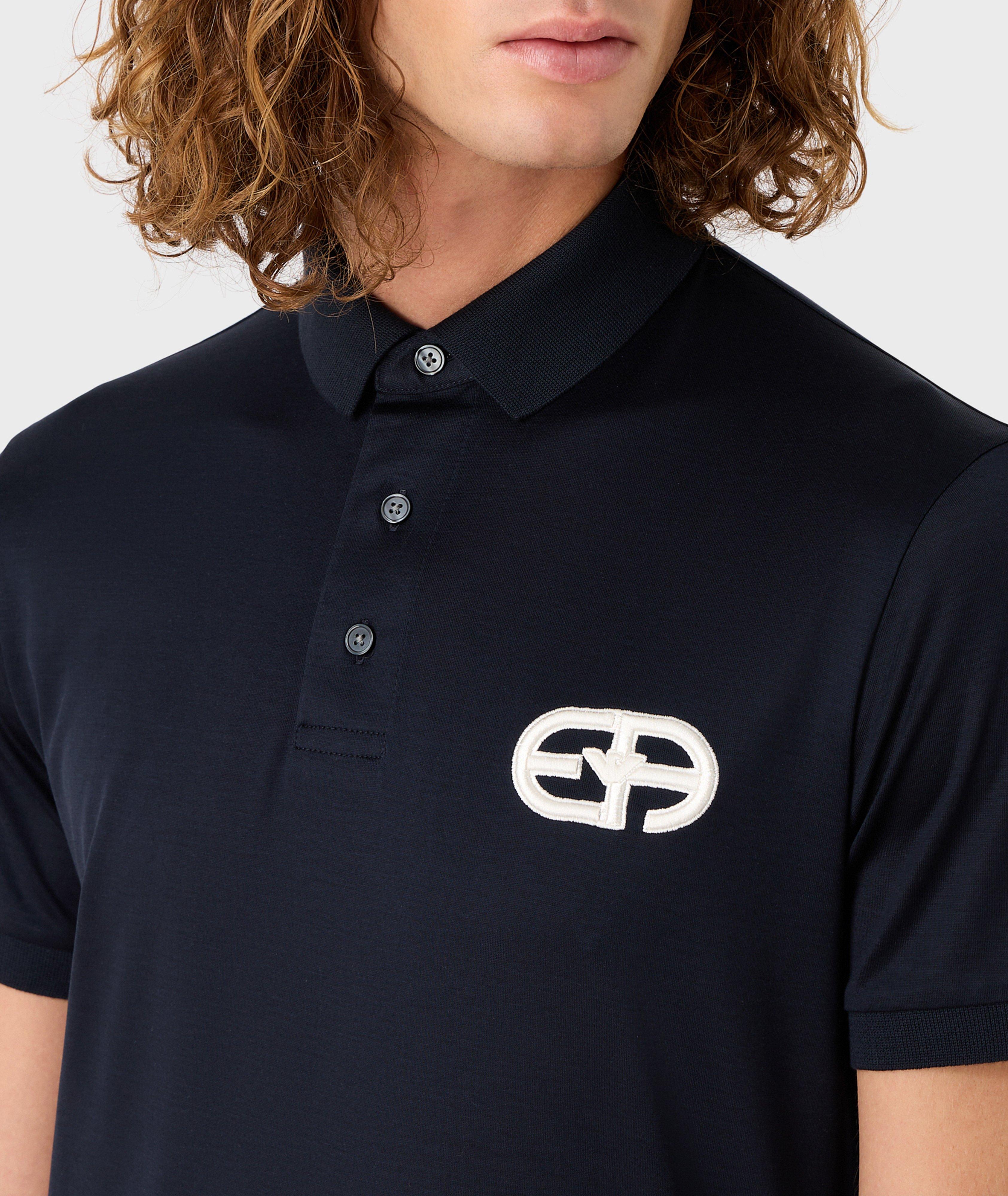 Embroidered Logo Tencel-Cotton Jersey Knit Polo image 3