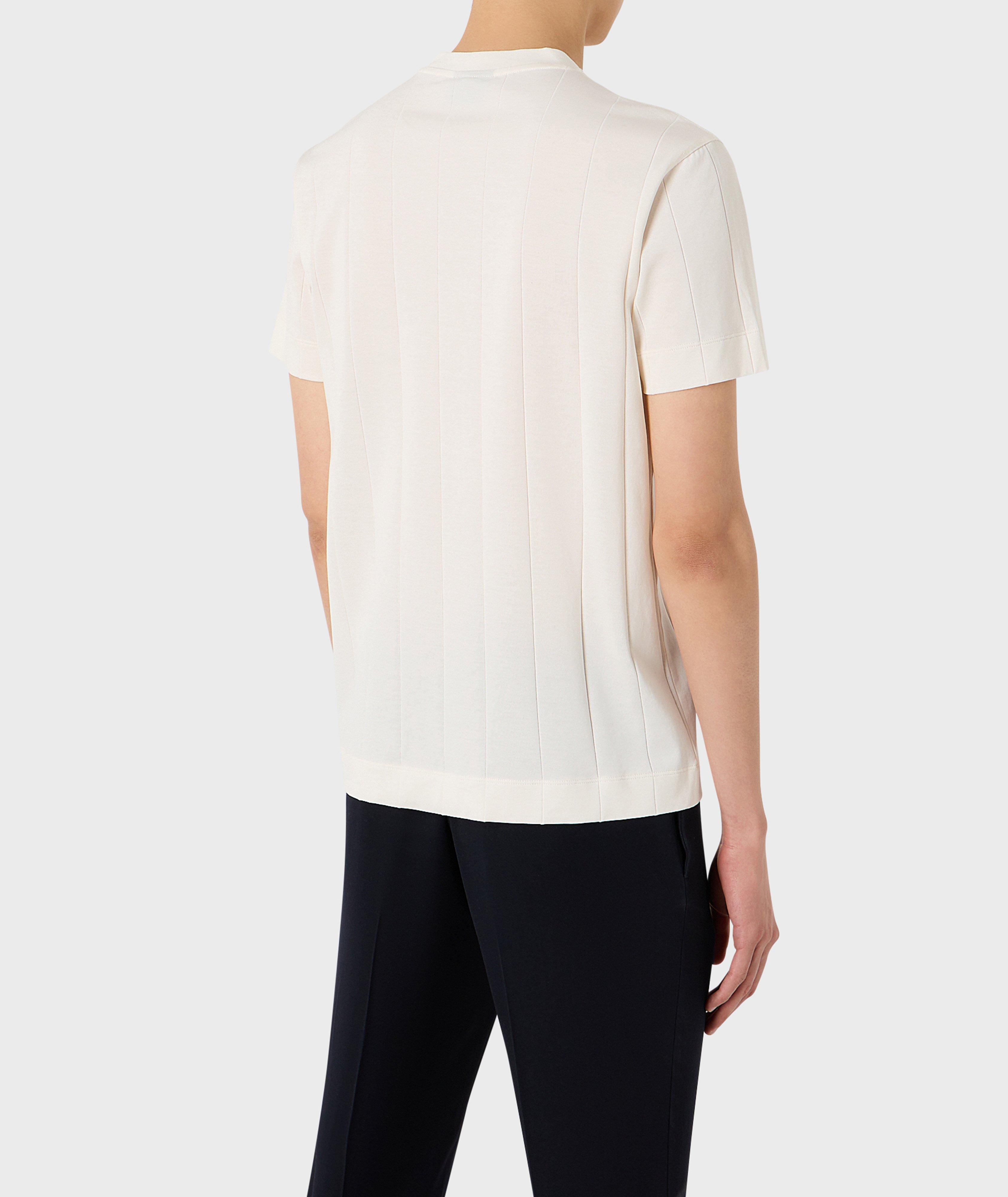 Striped Jacquard Jersey Cotton T-Shirt image 2