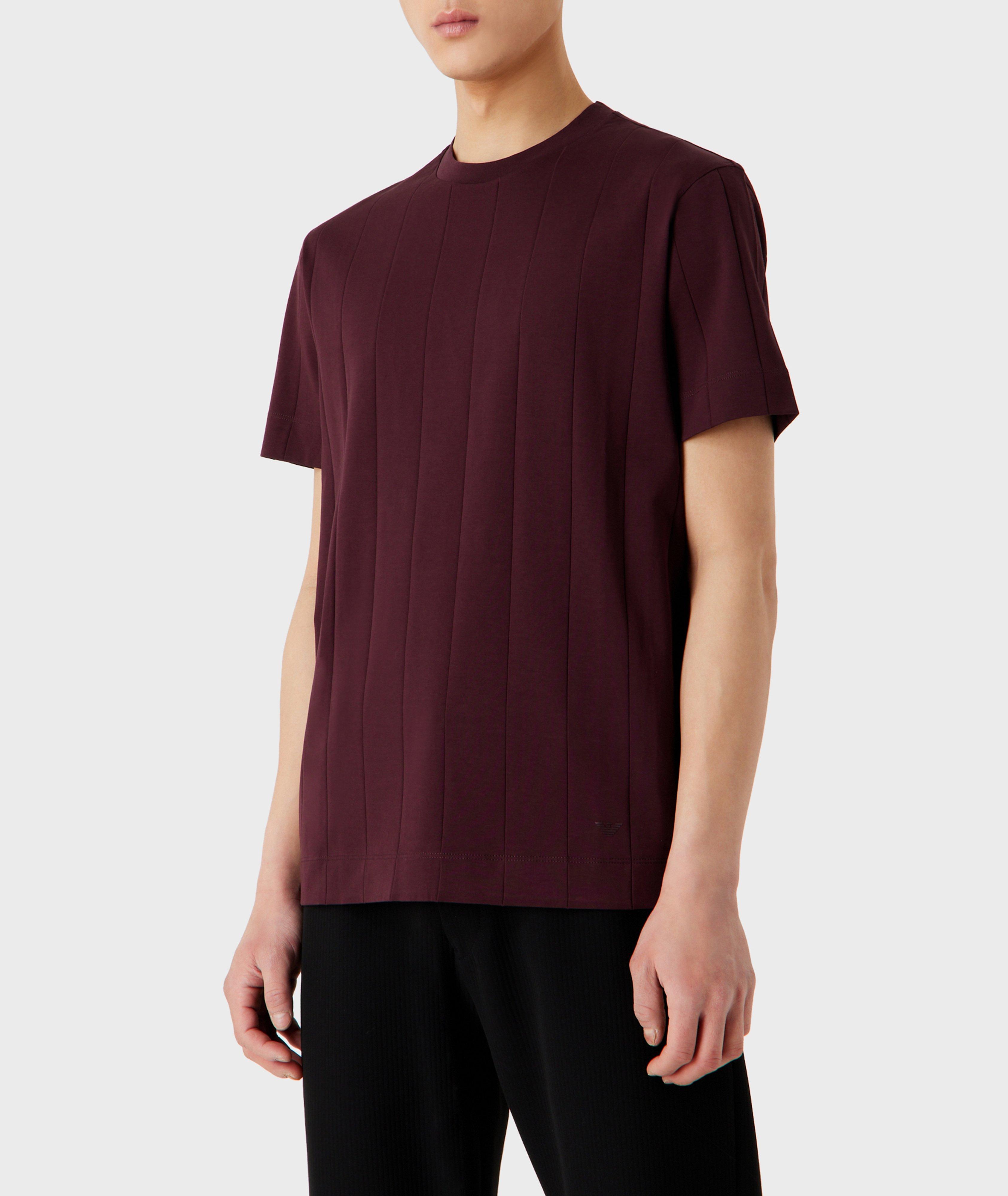 Striped Jacquard Jersey Cotton T-Shirt image 1