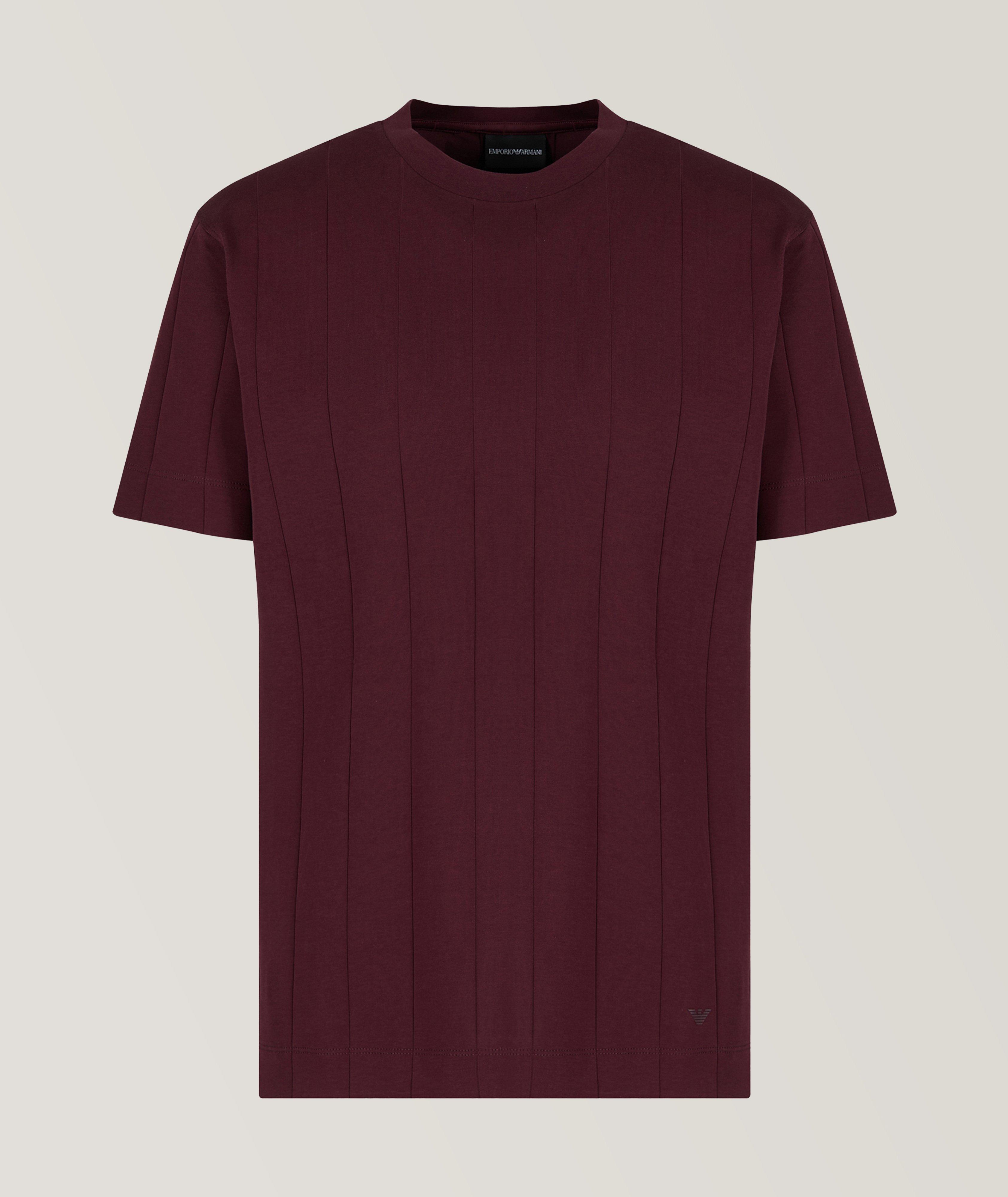 Striped Jacquard Jersey Cotton T-Shirt image 0