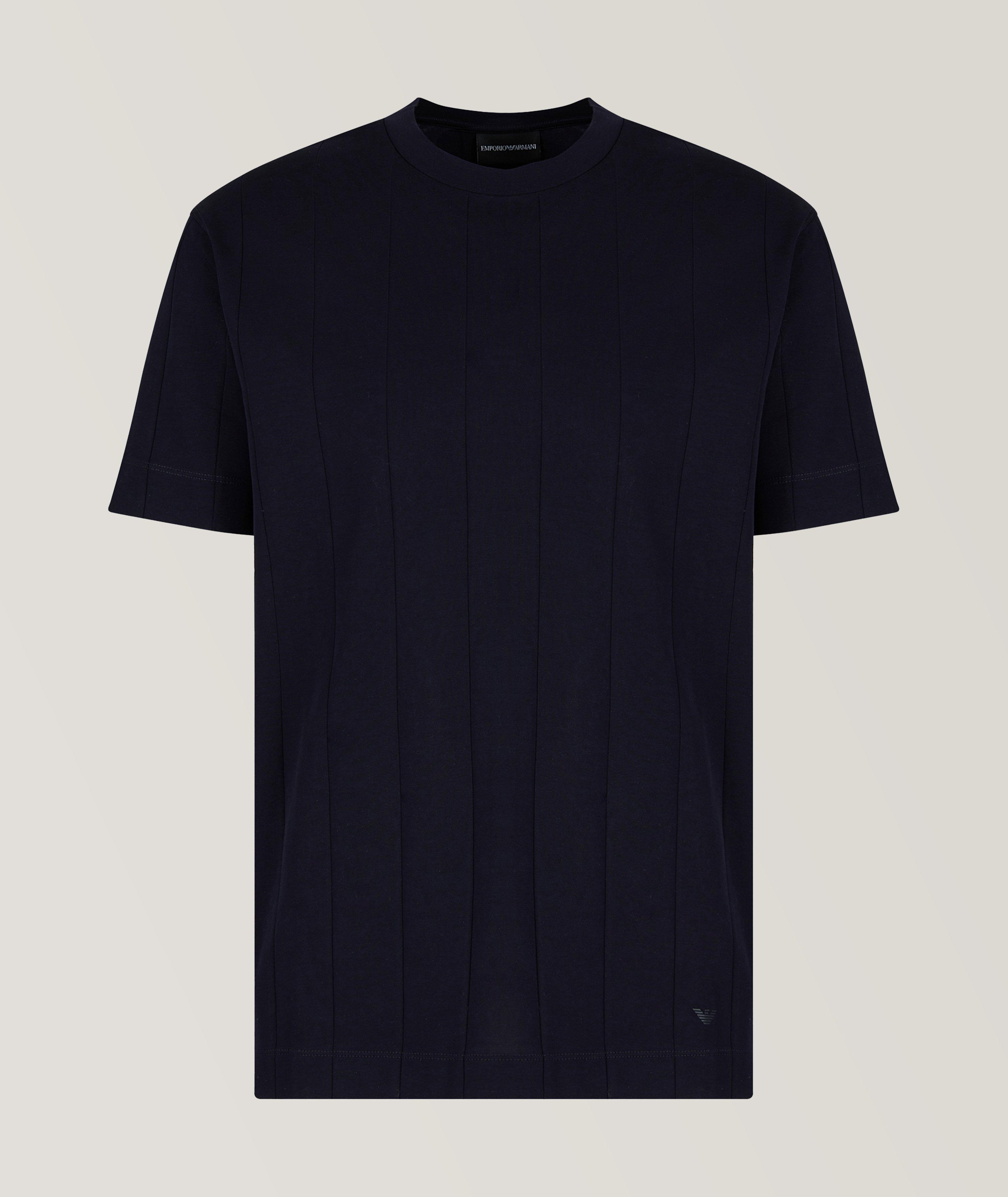 Striped Jacquard Jersey Cotton T-Shirt image 0