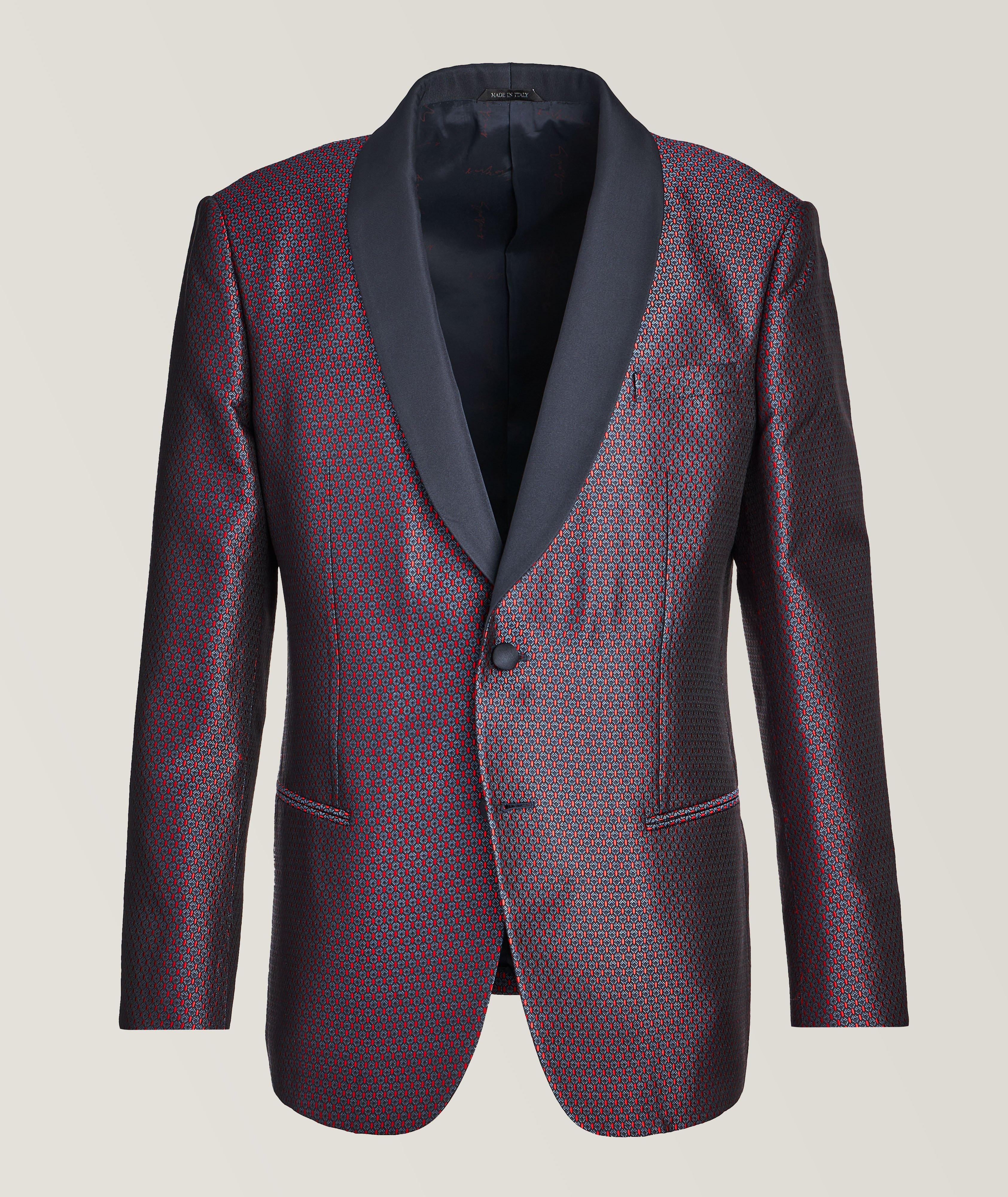 Giorgio Collection Geometric Jacquard Silk Sport Jacket