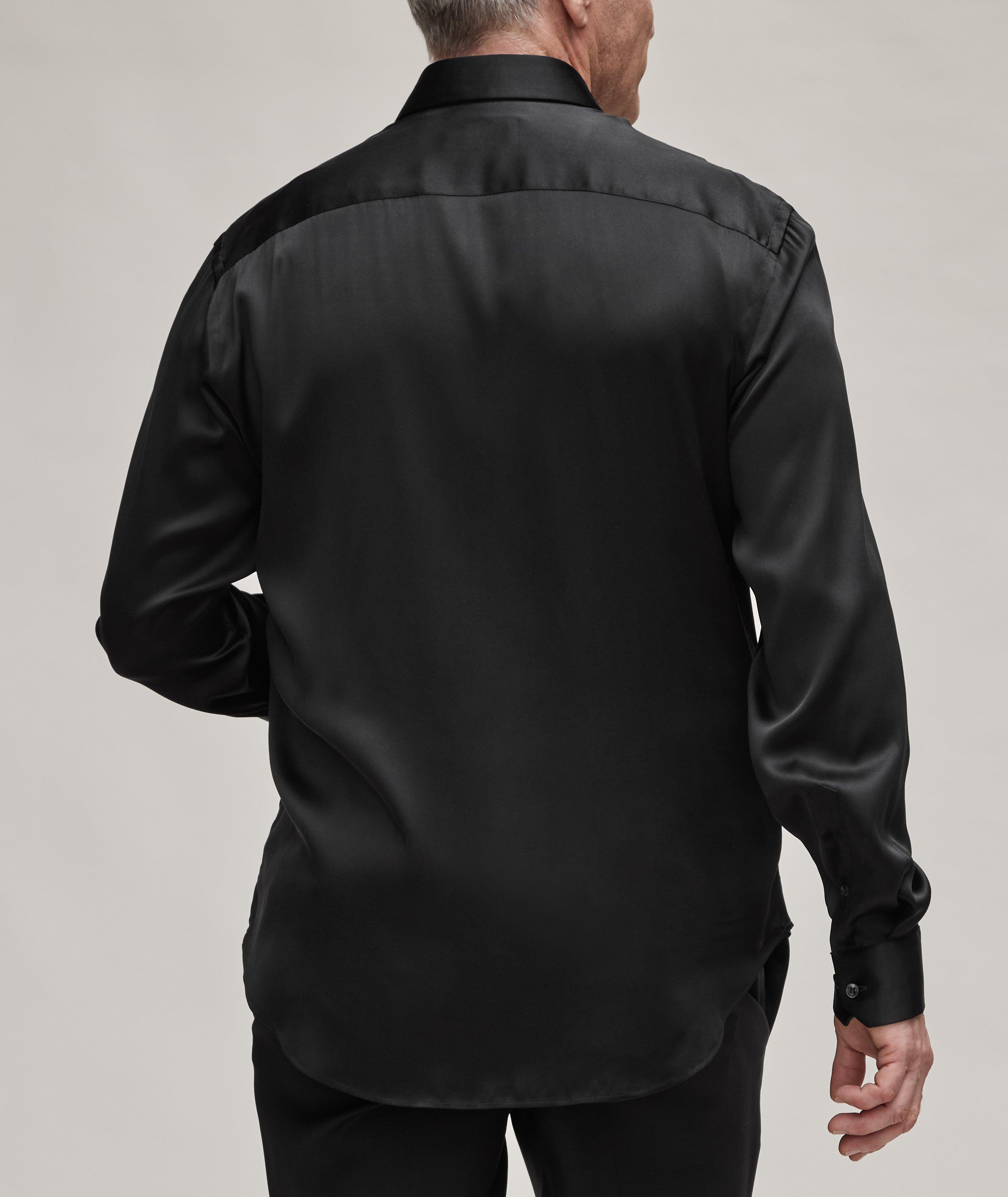 Solid Stretch-Silk Dress Shirt image 2