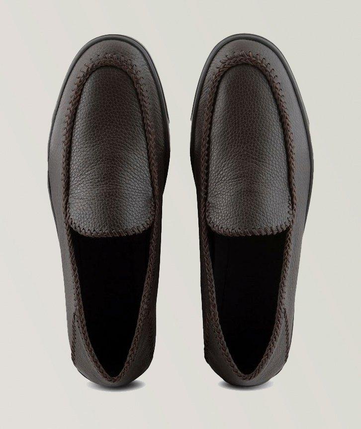Mocassin en cuir de chevreuil avec surpiqures apparentes image 1