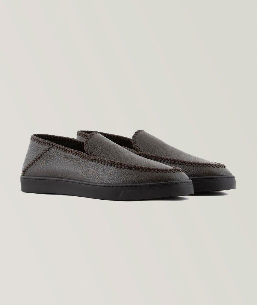 Mocassin en cuir de chevreuil avec surpiqures apparentes image 4