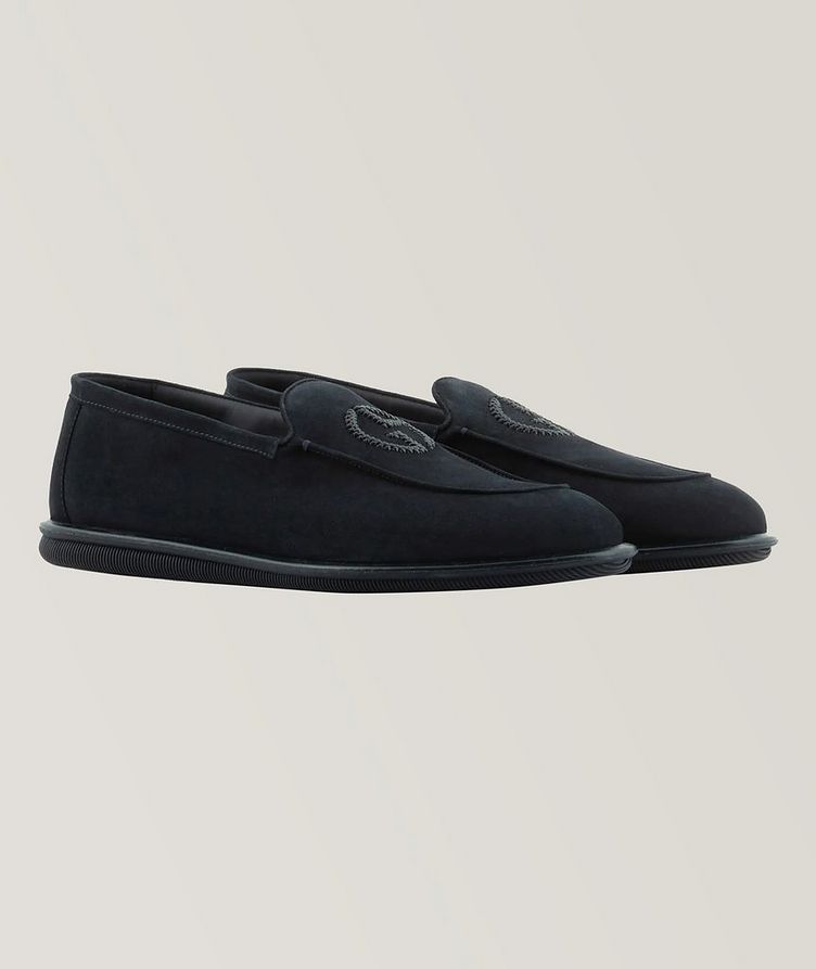 Threaded Logo Suede Loafers image 1