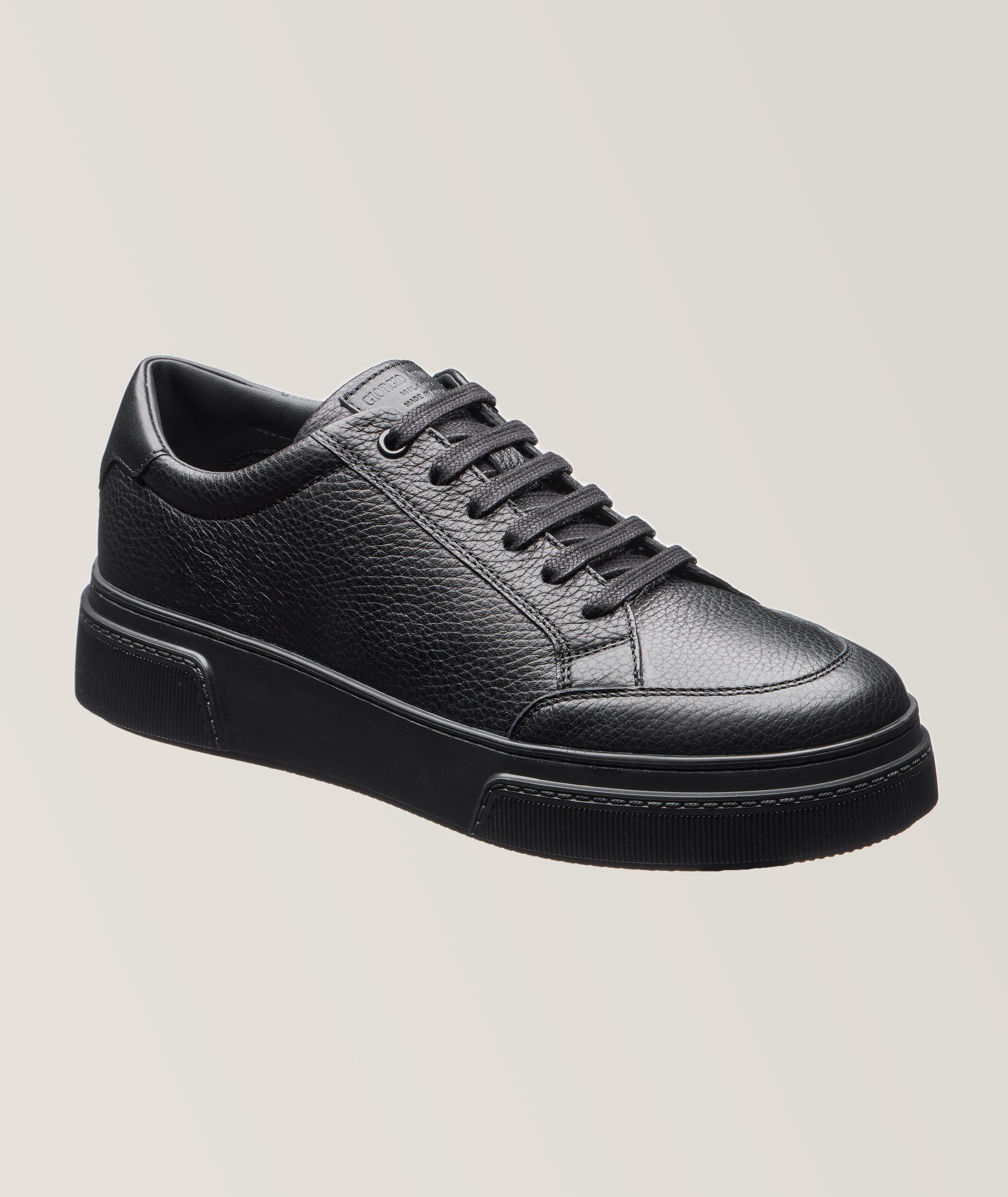 Armani on sale leather sneakers