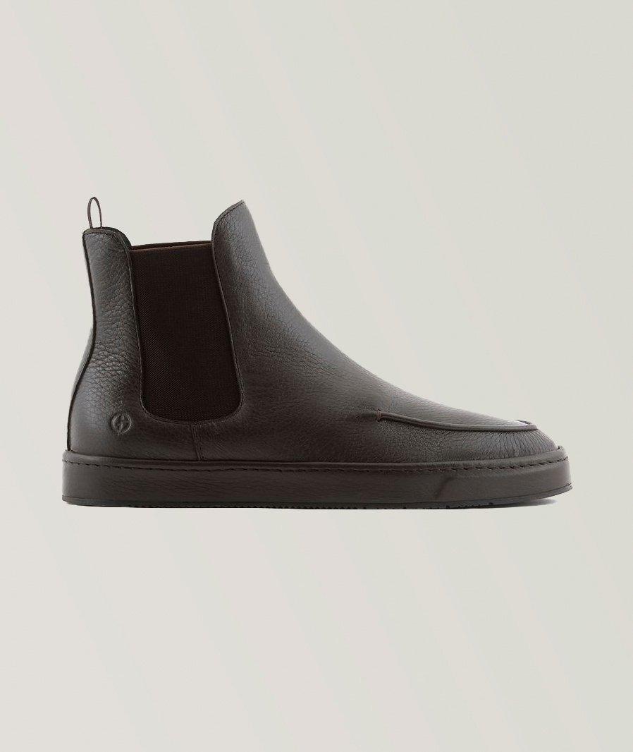 Grained Deerskin Leather Chelsea Boots